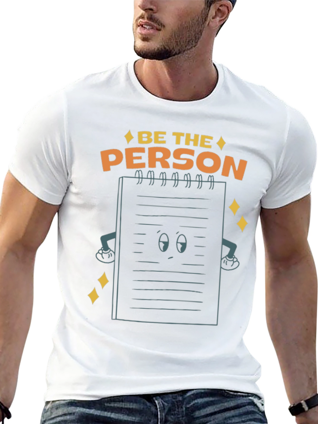 Be The Person Notebook Graphic Tee - Black