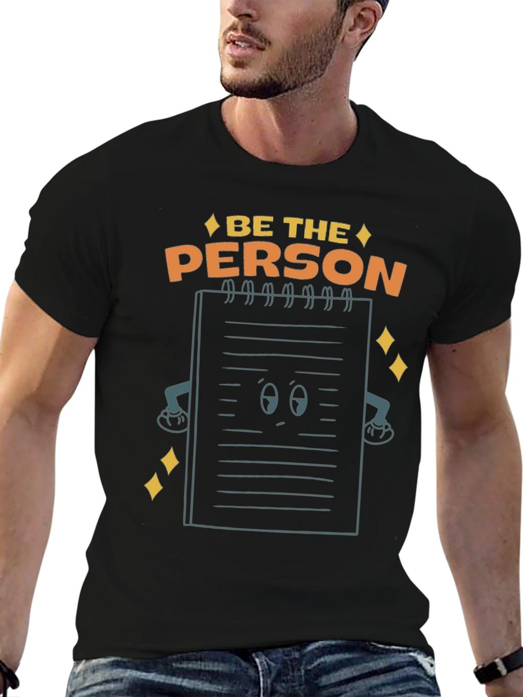 Be The Person Notebook Graphic Tee - Black