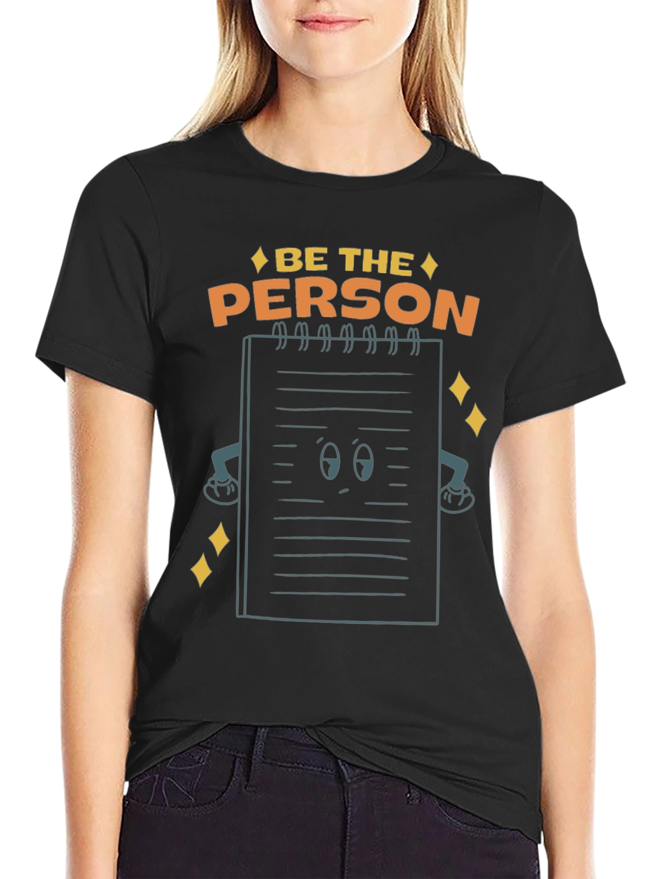 Be The Person Notebook Graphic Tee - Black