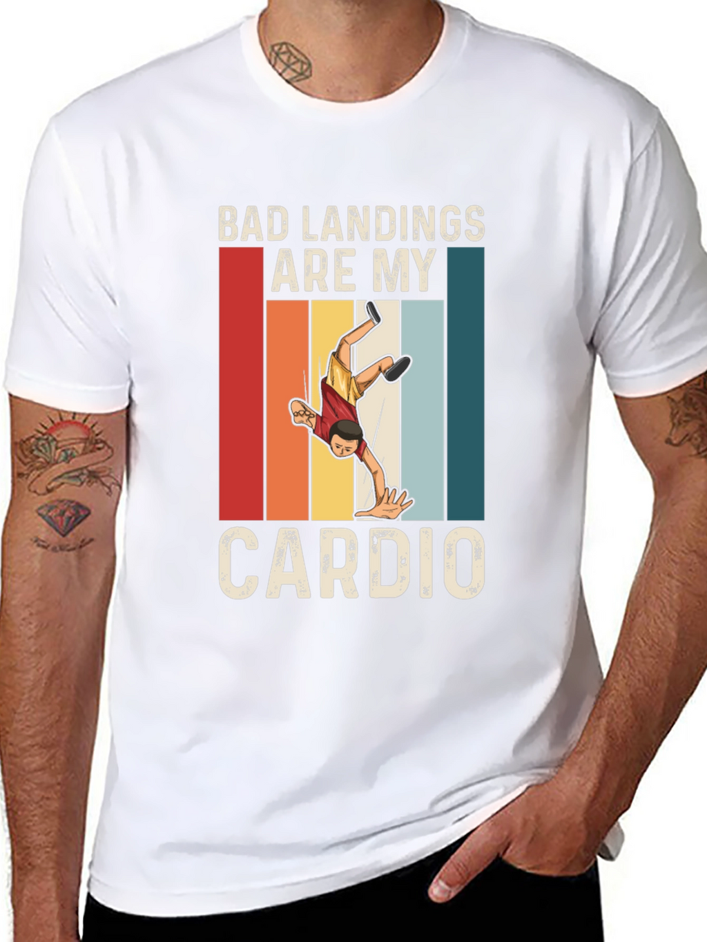 Bad Landings are My Cardio T-Shirt - Wrestler Design