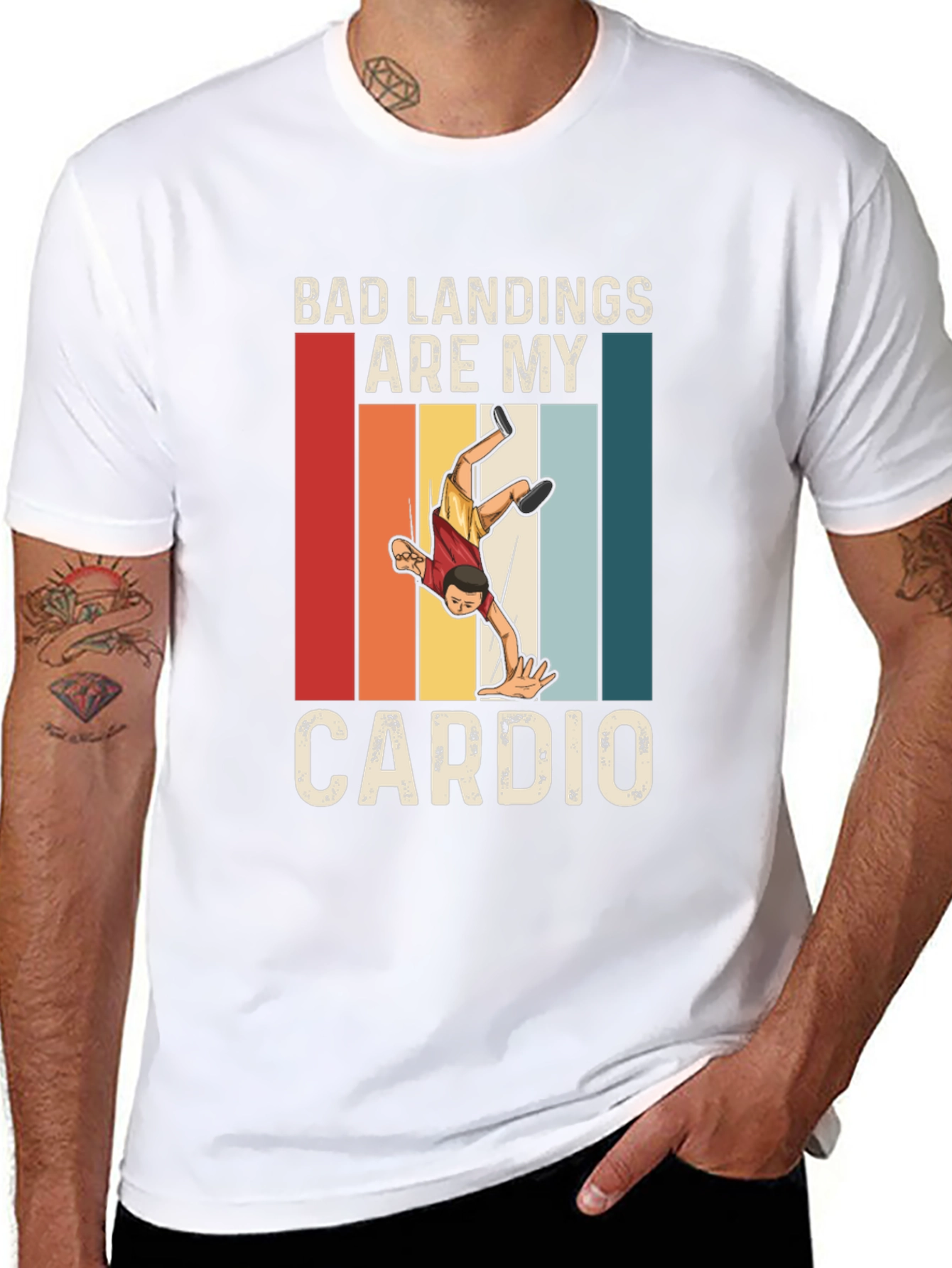 Bad Landings are My Cardio T-Shirt - Wrestler Design