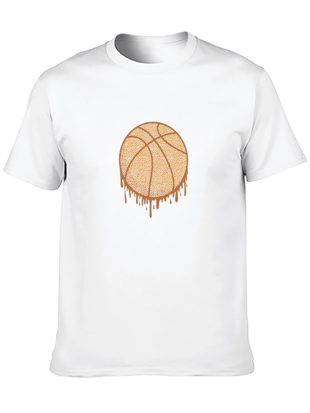 Dripping Basketball Graphic Tee - Black Cotton T-Shirt