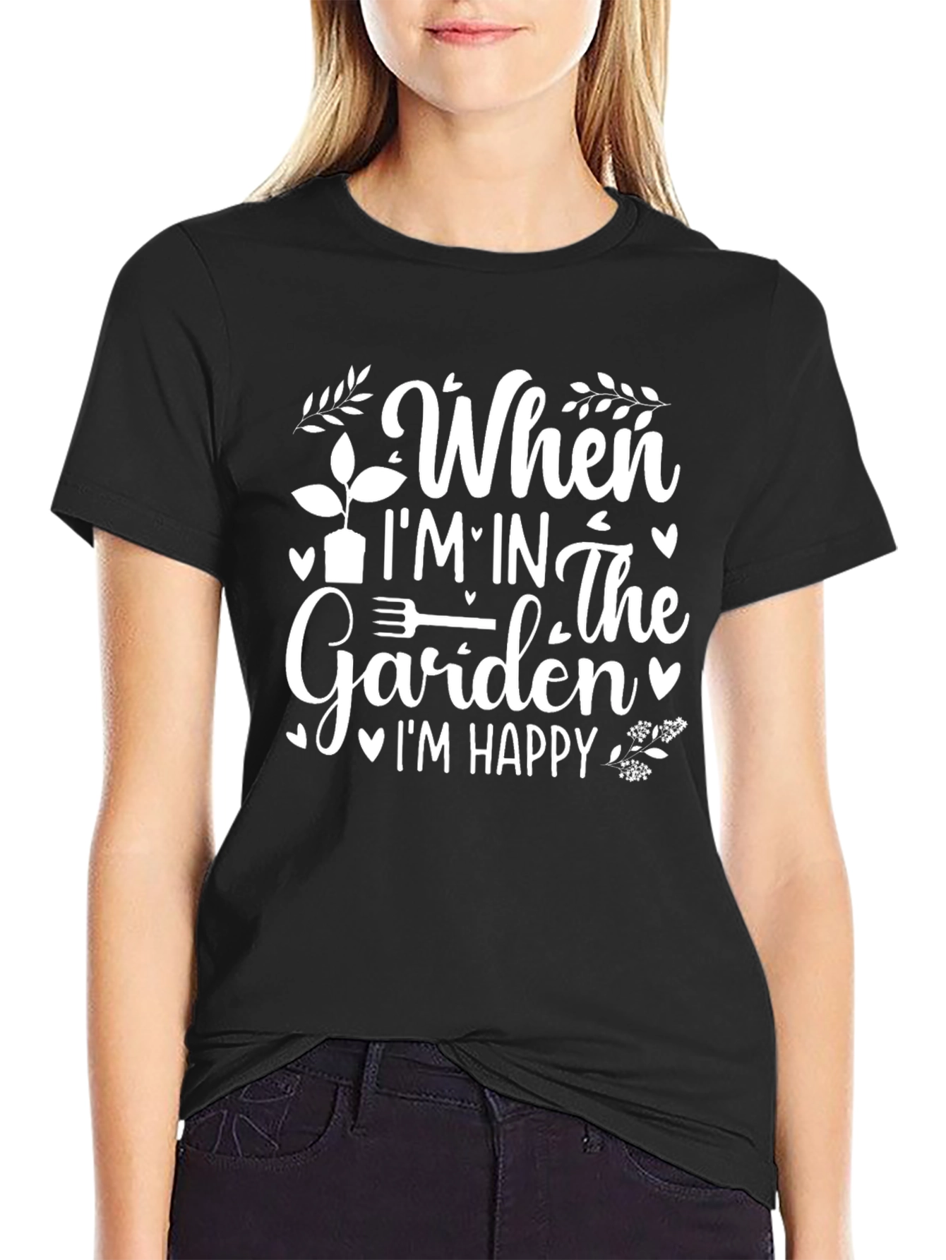 Gardening Lover T-Shirt - When Im In The Garden Im Happy Tee