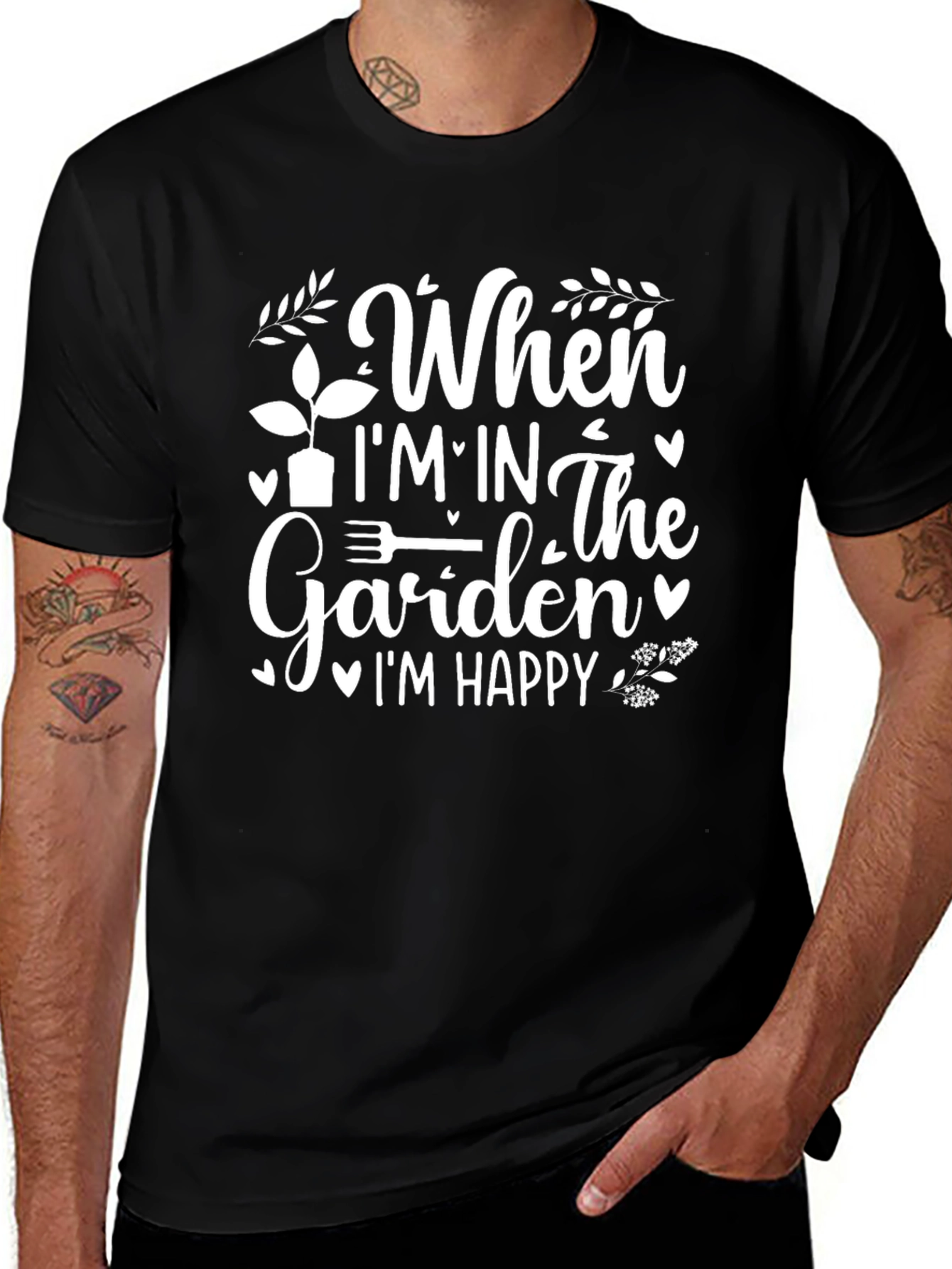 Gardening Lover T-Shirt - When Im In The Garden Im Happy Tee