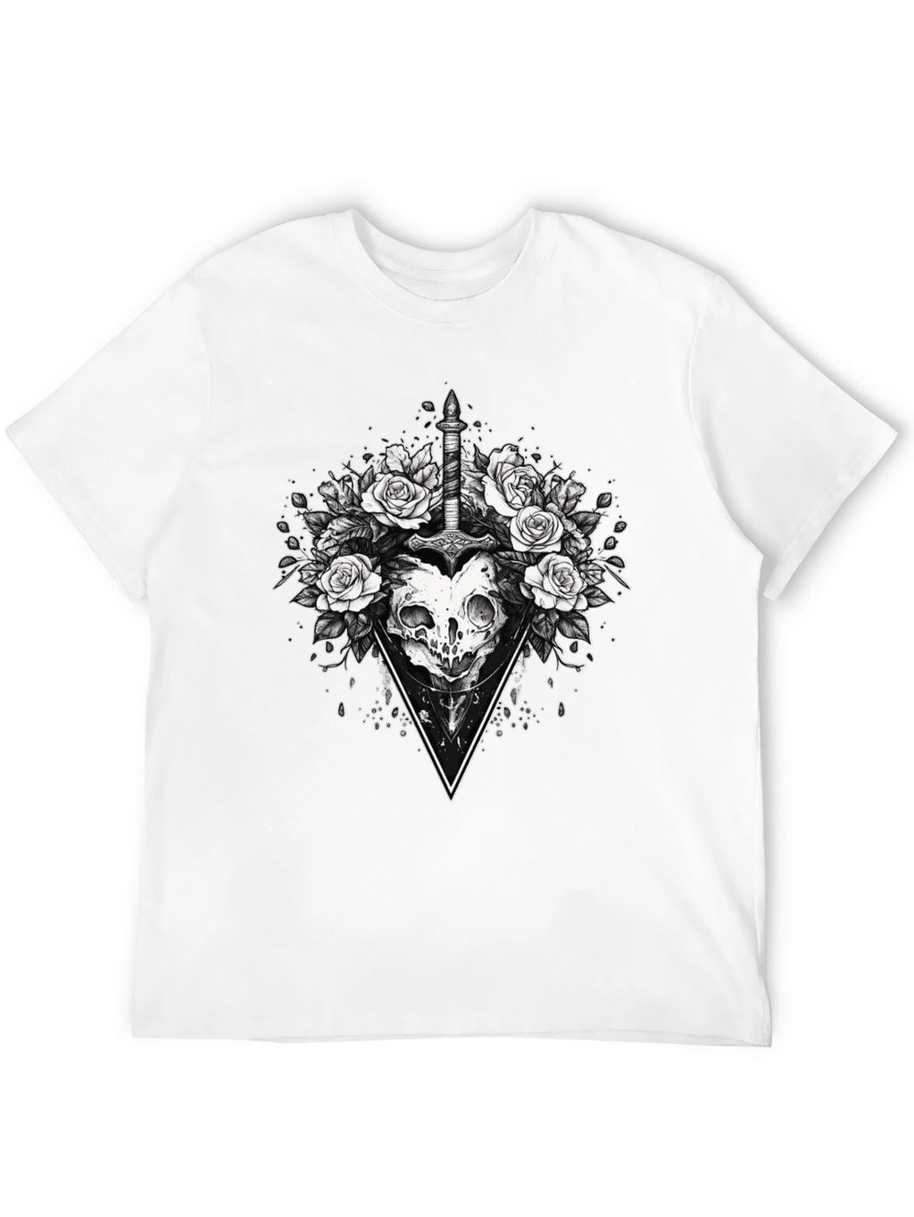 Skull & Roses Graphic Tee - Edgy Style