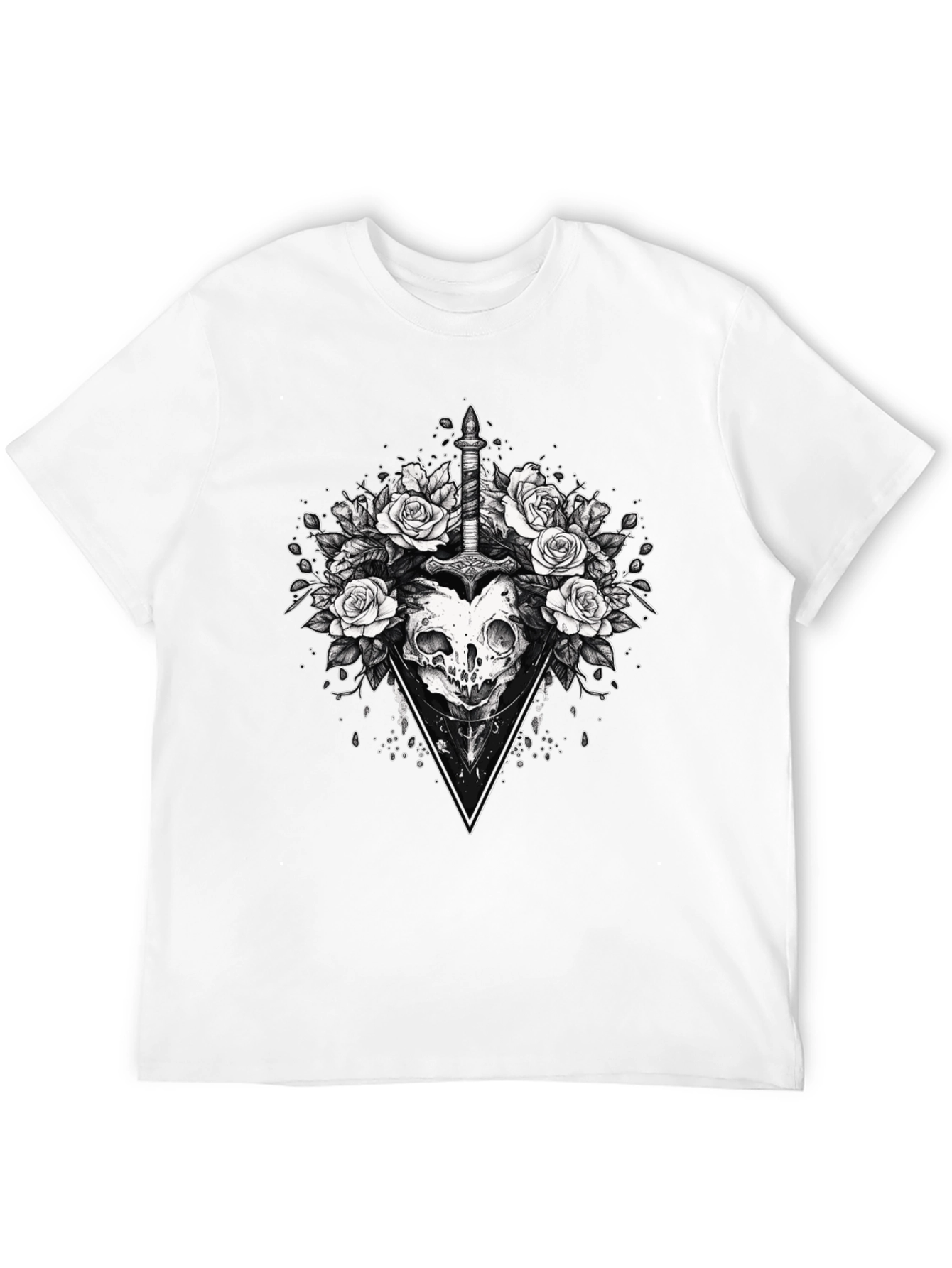 Skull & Roses Graphic Tee - Edgy Style