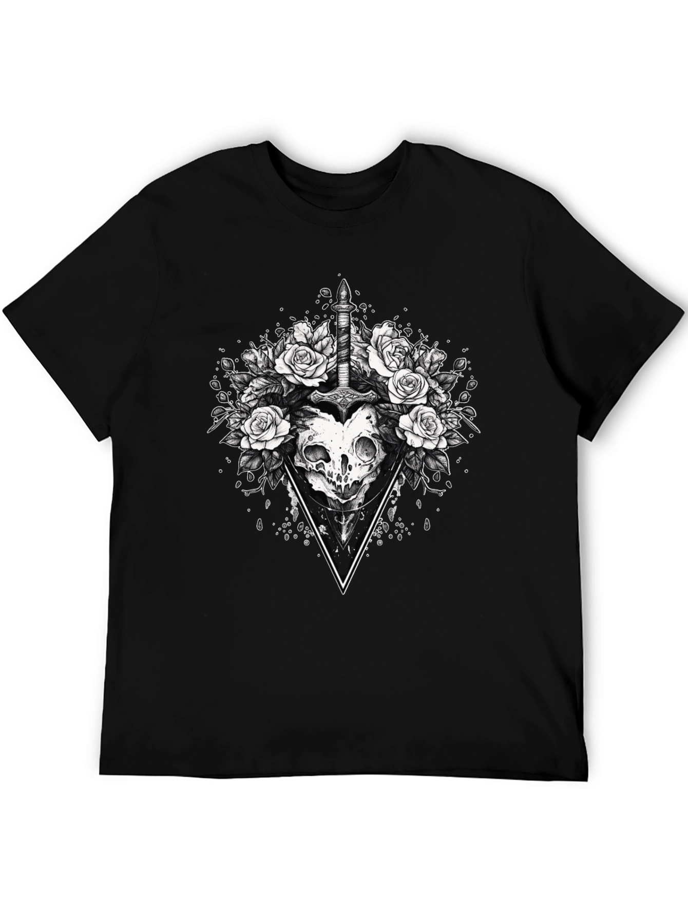 Skull & Roses Graphic Tee - Edgy Style
