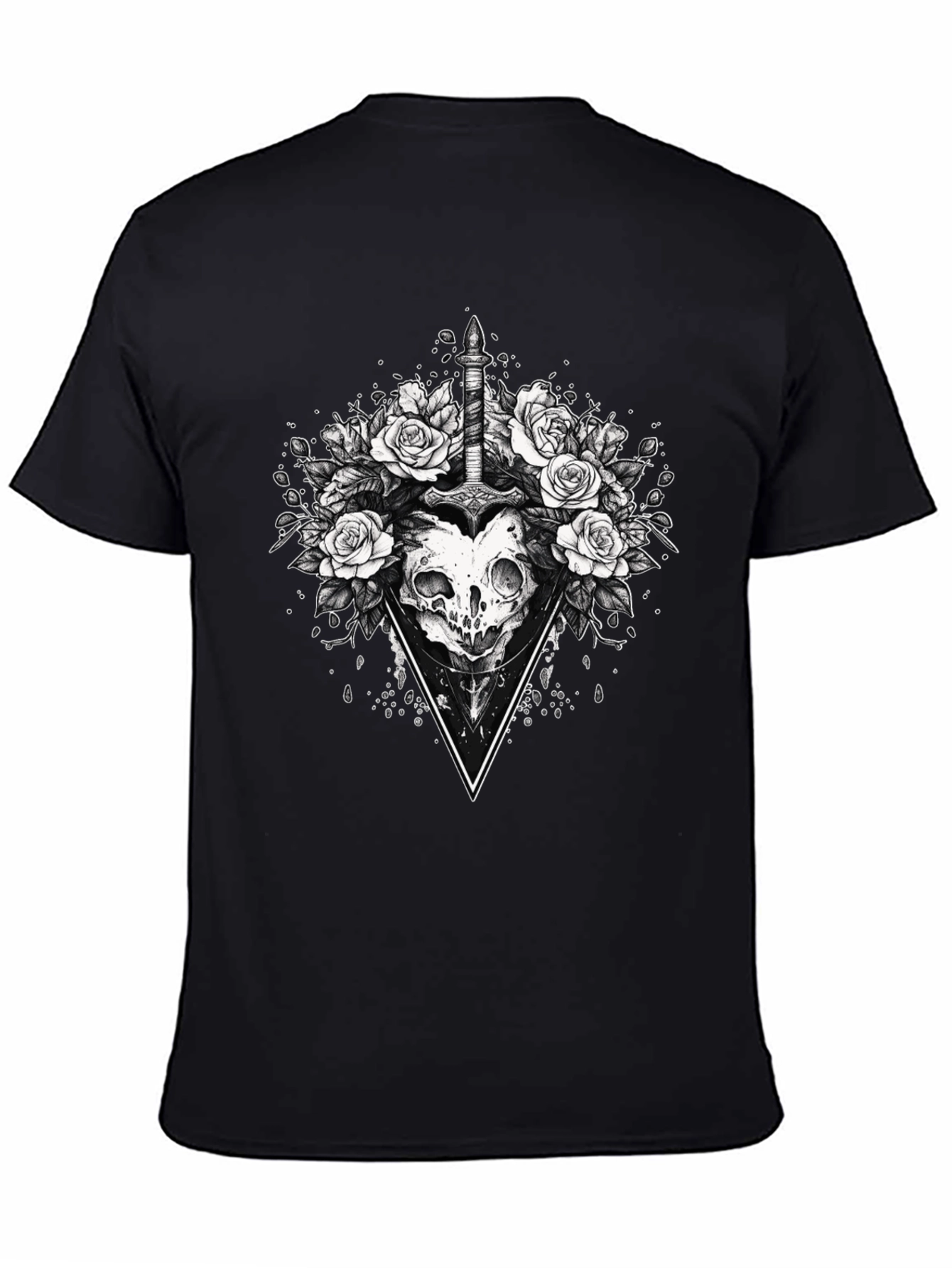 Skull & Roses Graphic Tee - Edgy Style