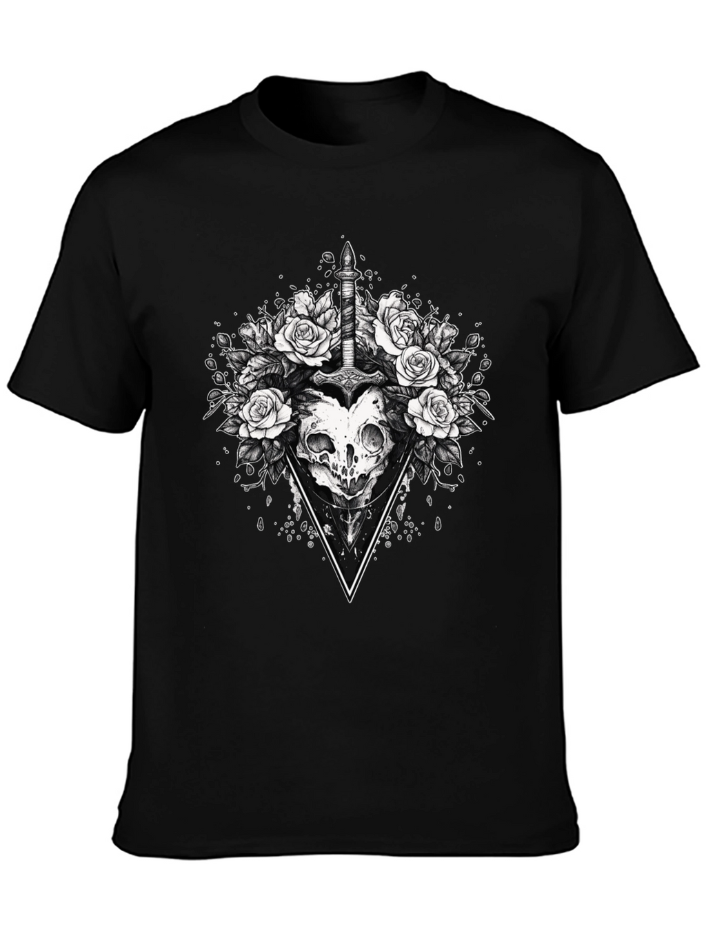 Skull & Roses Graphic Tee - Edgy Style
