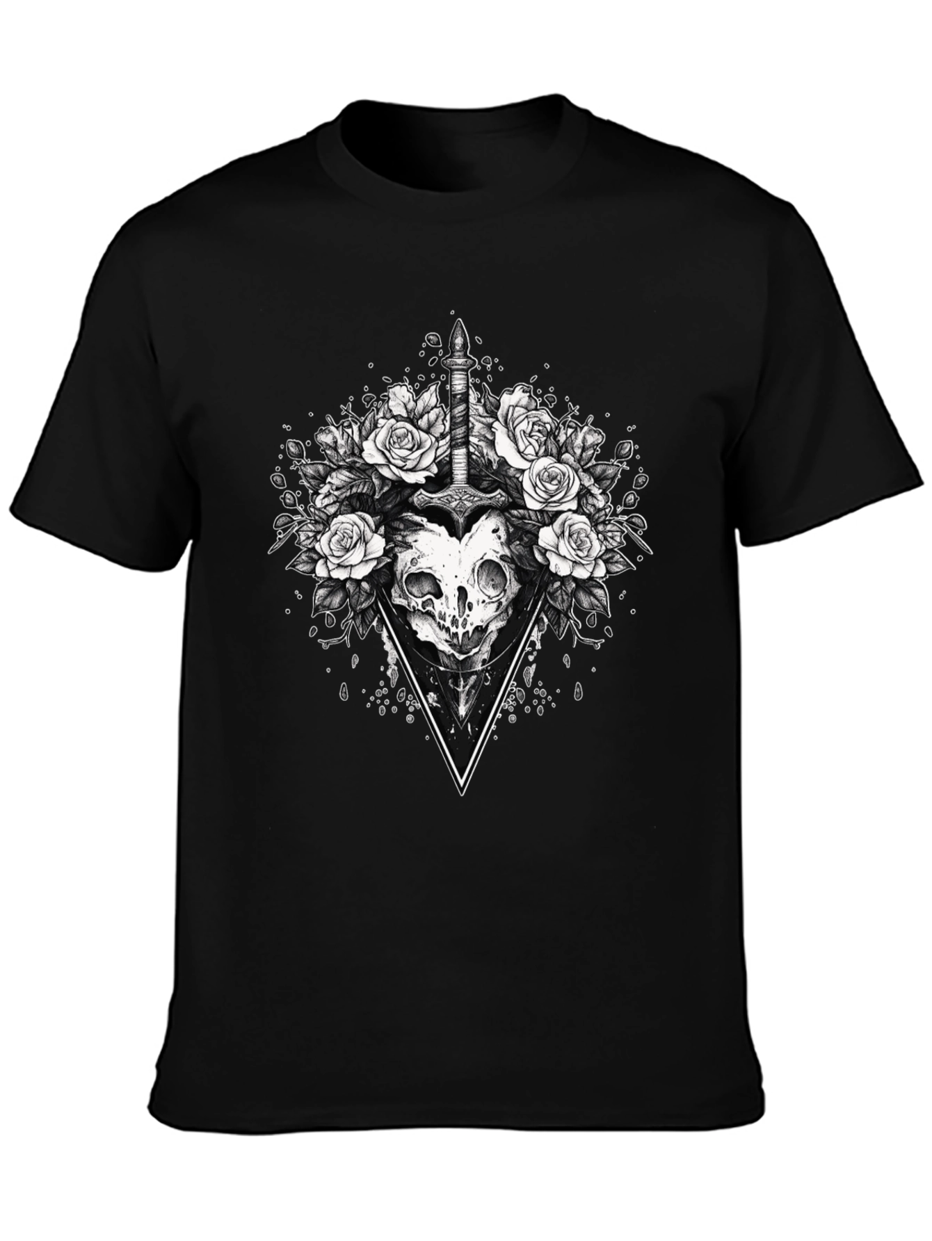 Skull & Roses Graphic Tee - Edgy Style
