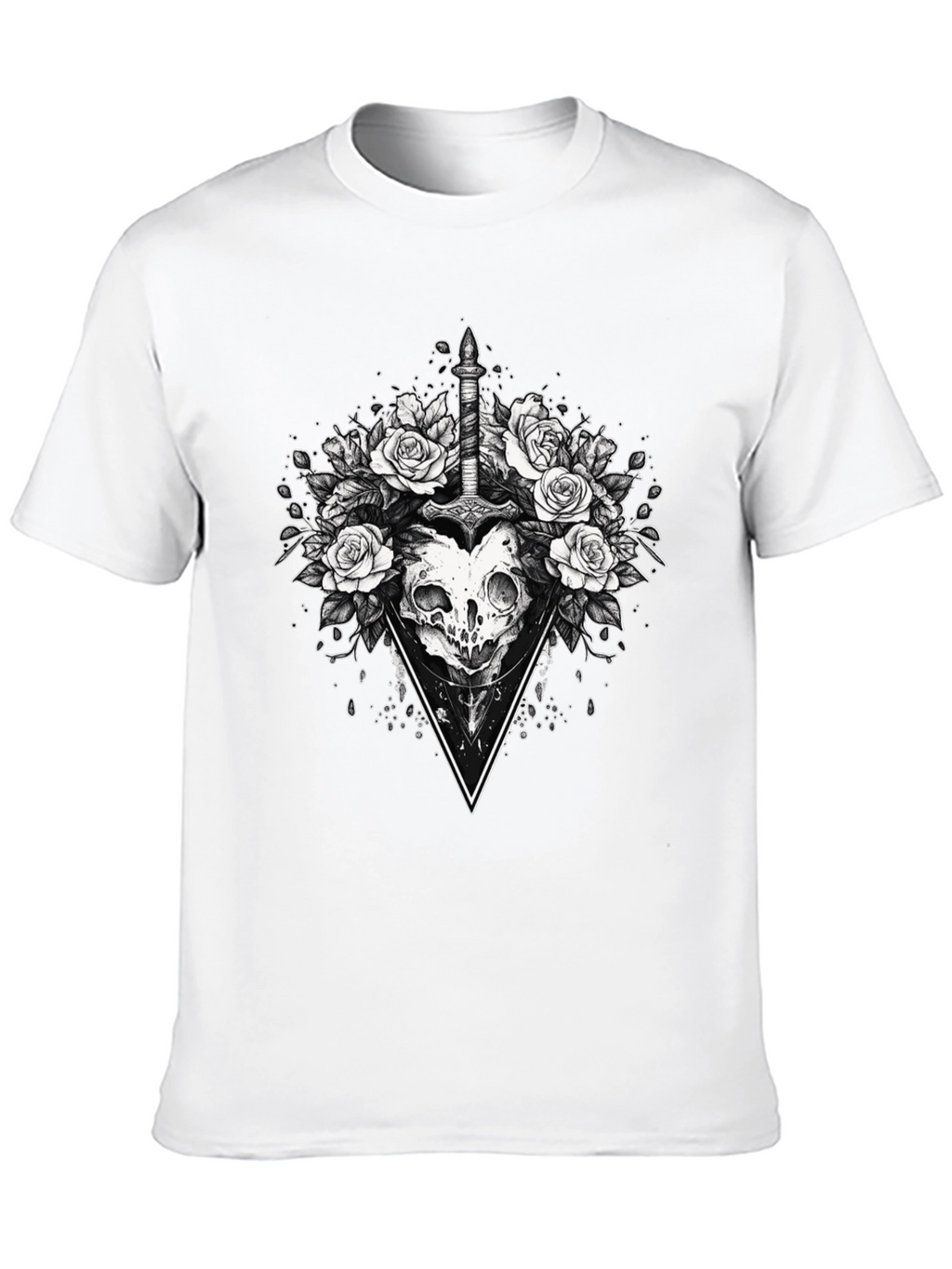 Skull & Roses Graphic Tee - Edgy Style