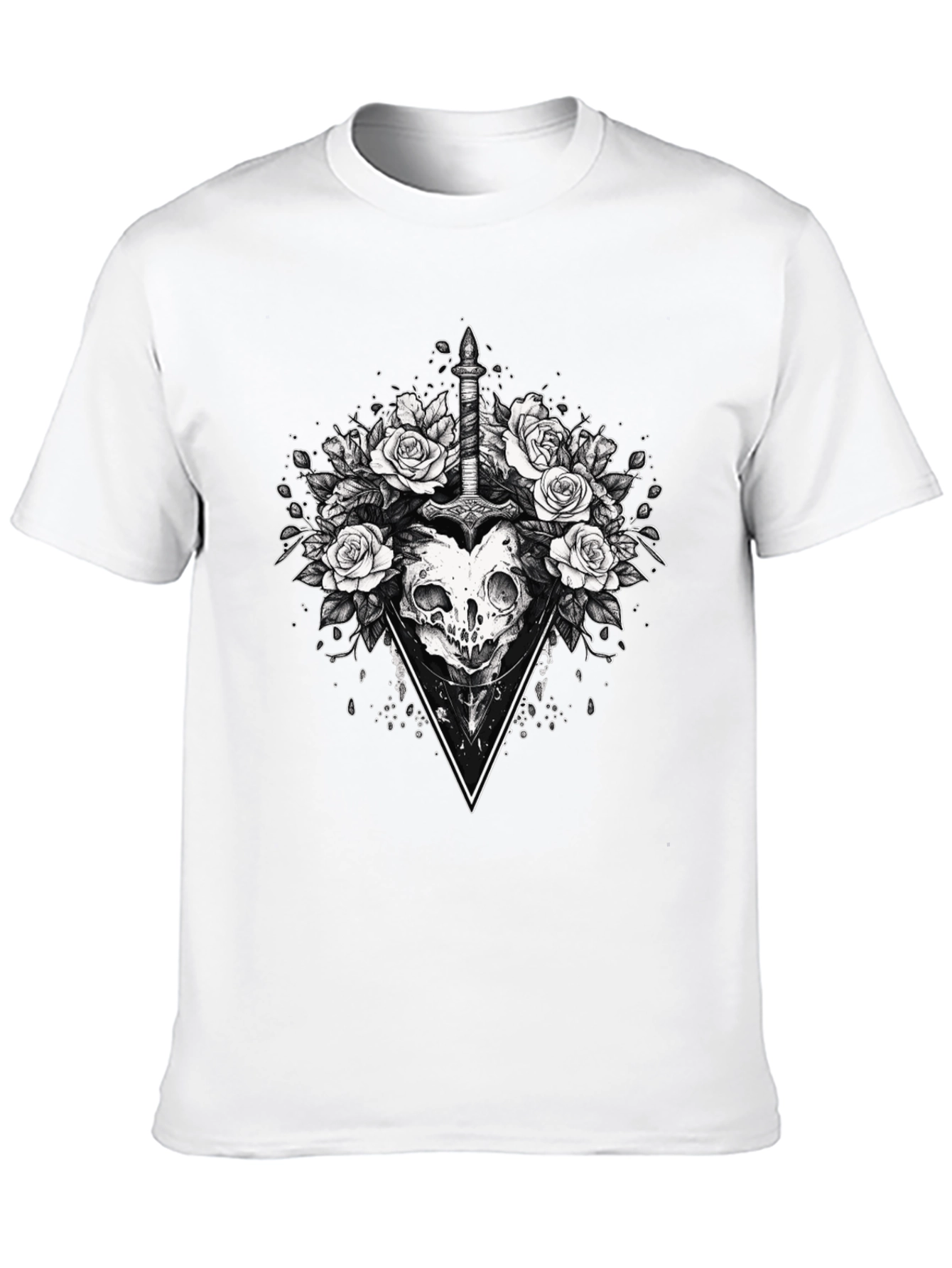 Skull & Roses Graphic Tee - Edgy Style