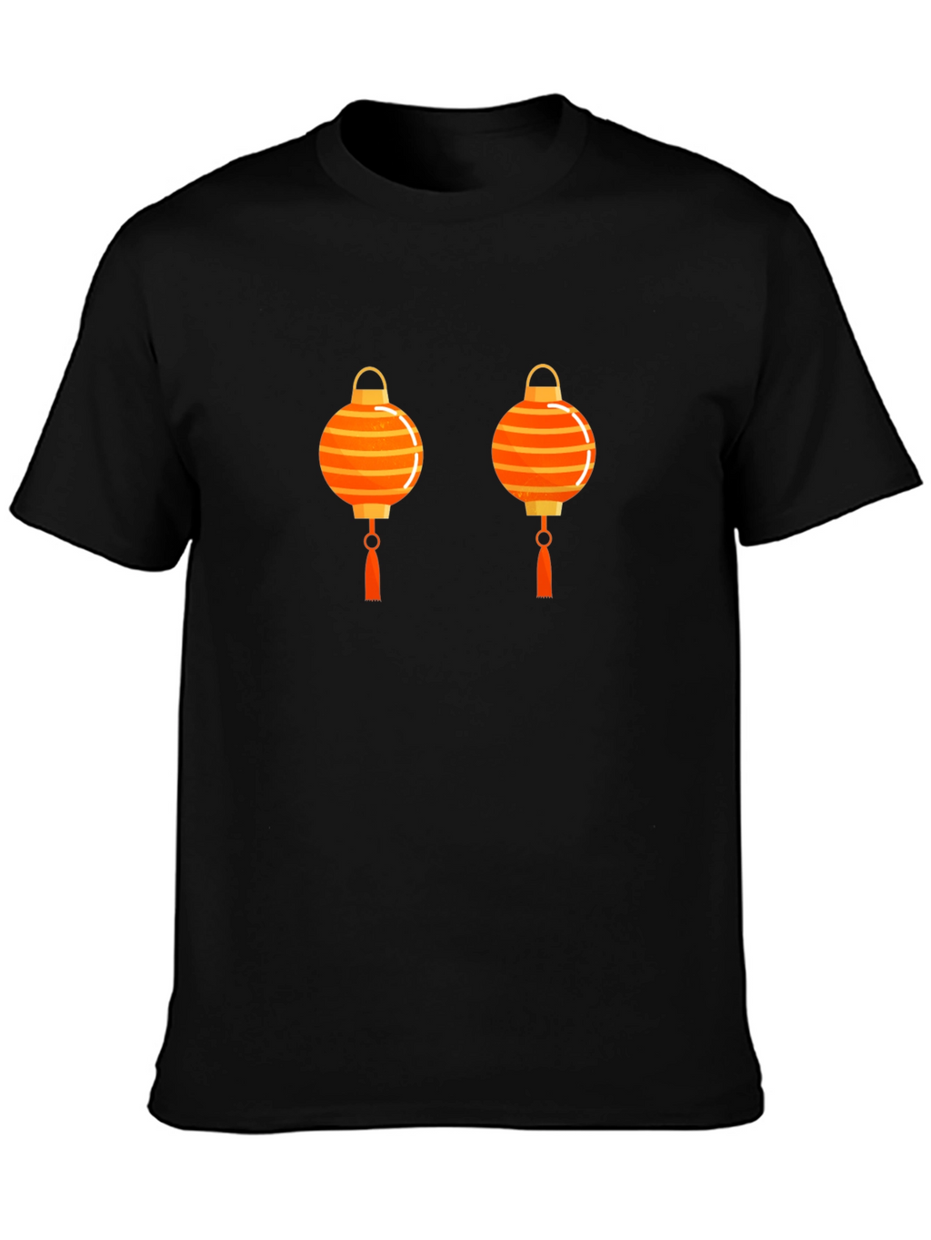 Lantern Graphic Tee - Casual Black T-Shirt