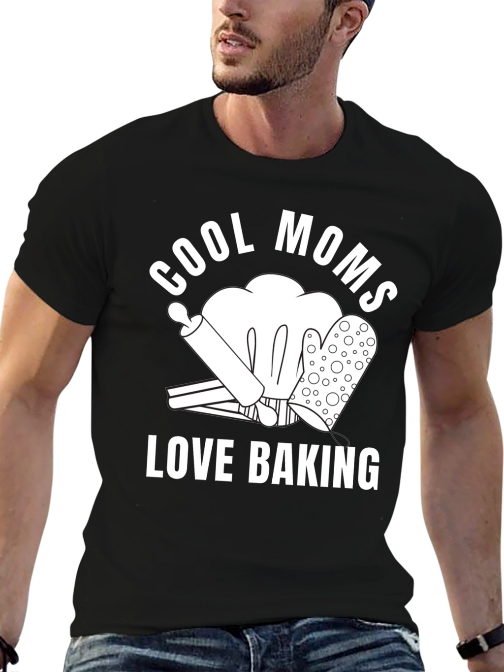 Cool Moms Love Baking Graphic T-Shirt