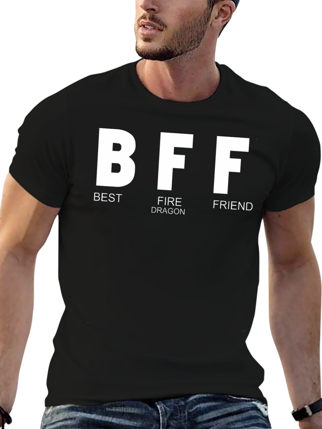 BFF Best Fire Dragon Friend Black T-Shirt
