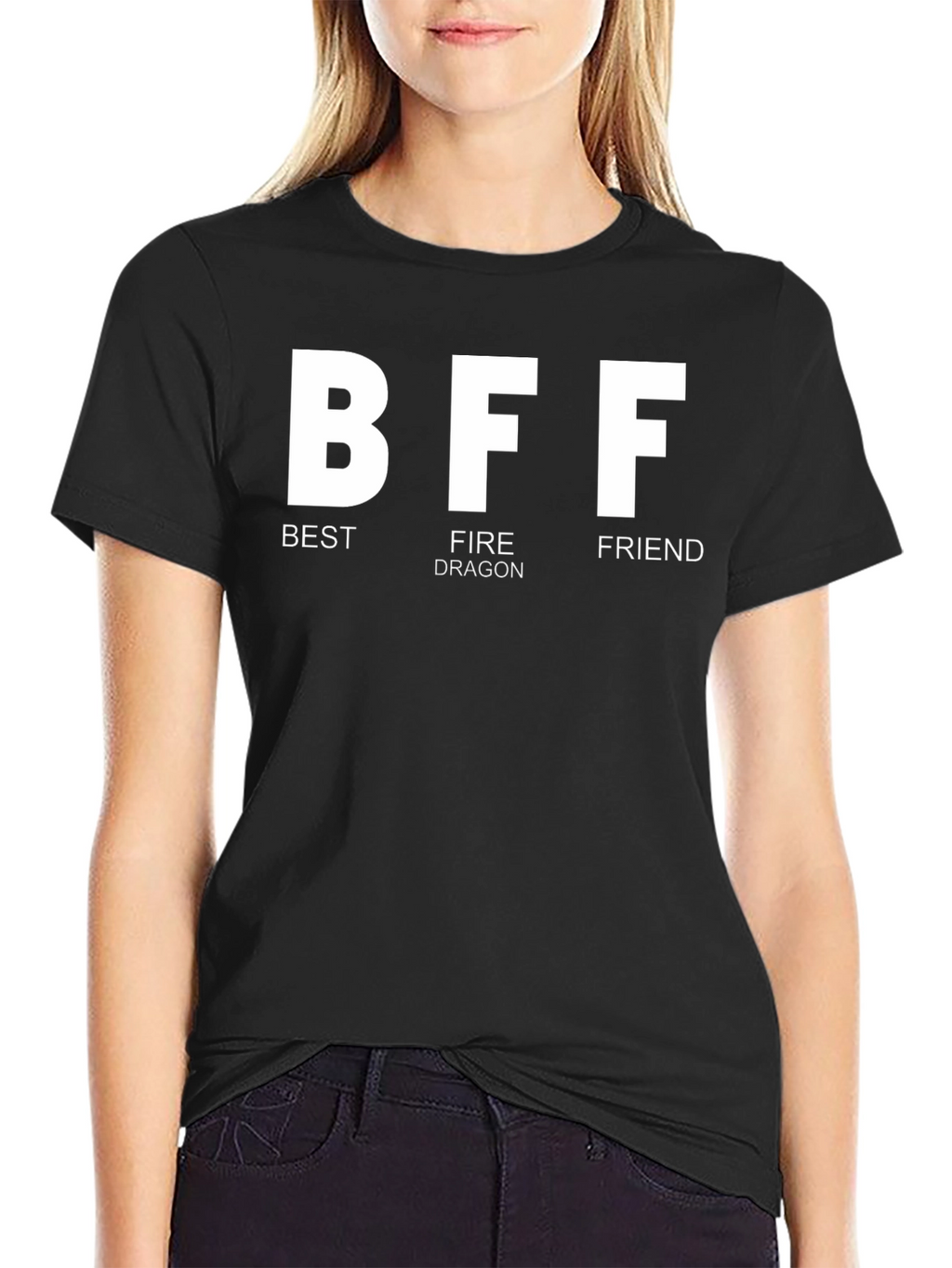 BFF Best Fire Dragon Friend Black T-Shirt