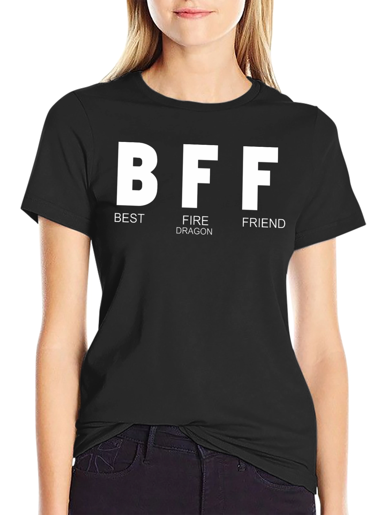 BFF Best Fire Dragon Friend Black T-Shirt