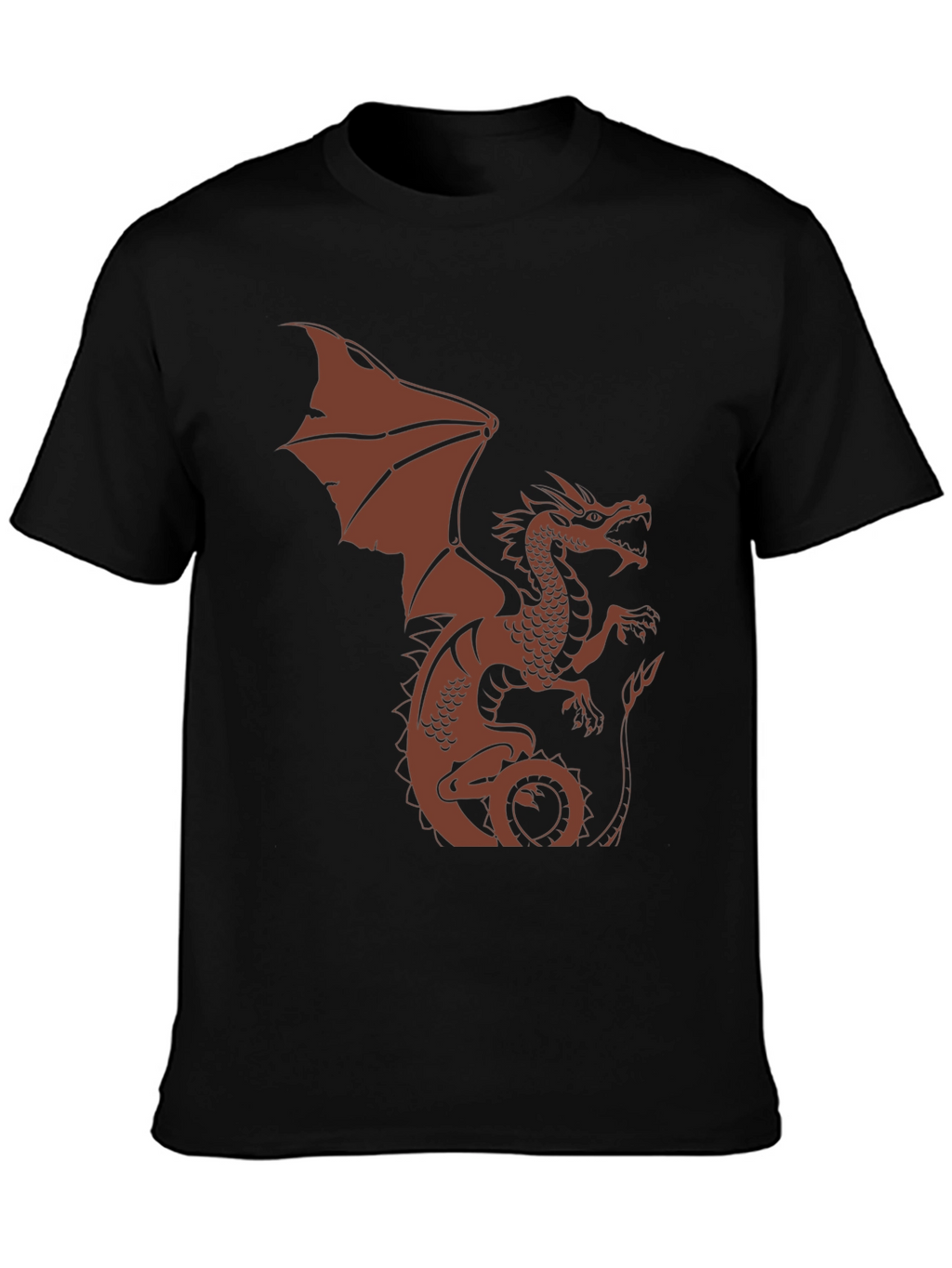 Dragon Graphic Print Mens Black T-Shirt
