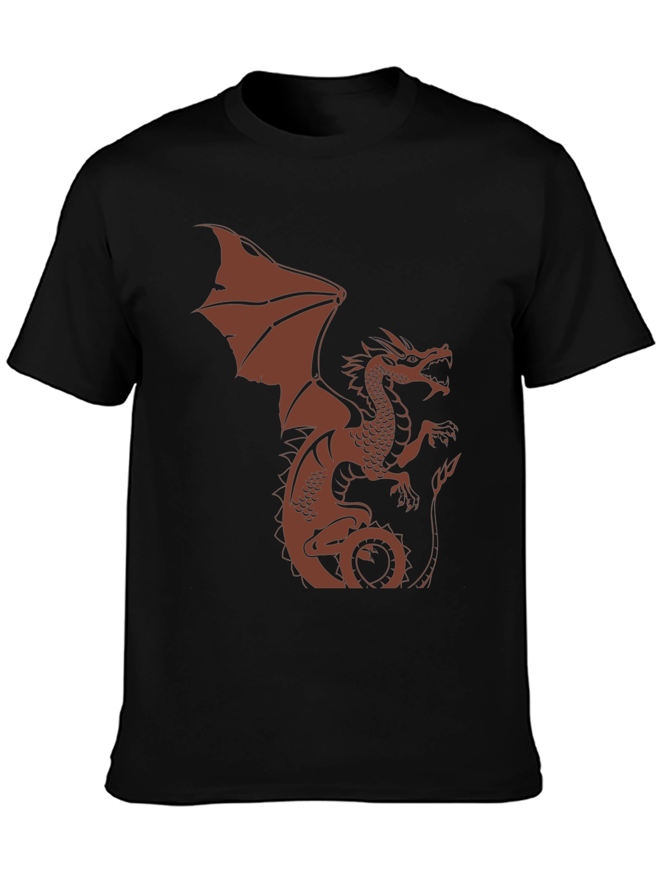 Dragon Graphic Print Mens Black T-Shirt