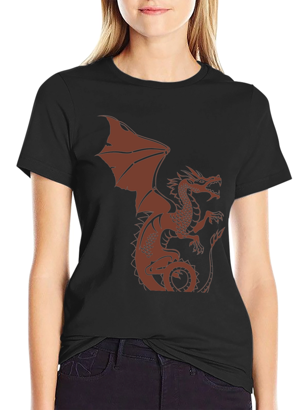 Dragon Graphic Print Mens Black T-Shirt
