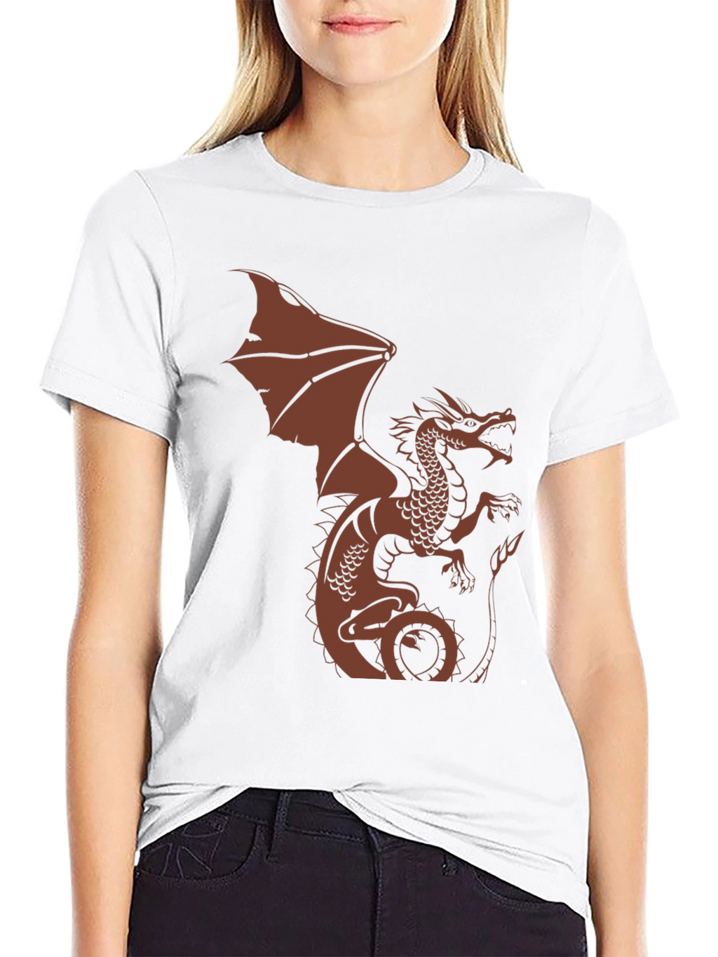 Dragon Graphic Print Mens Black T-Shirt