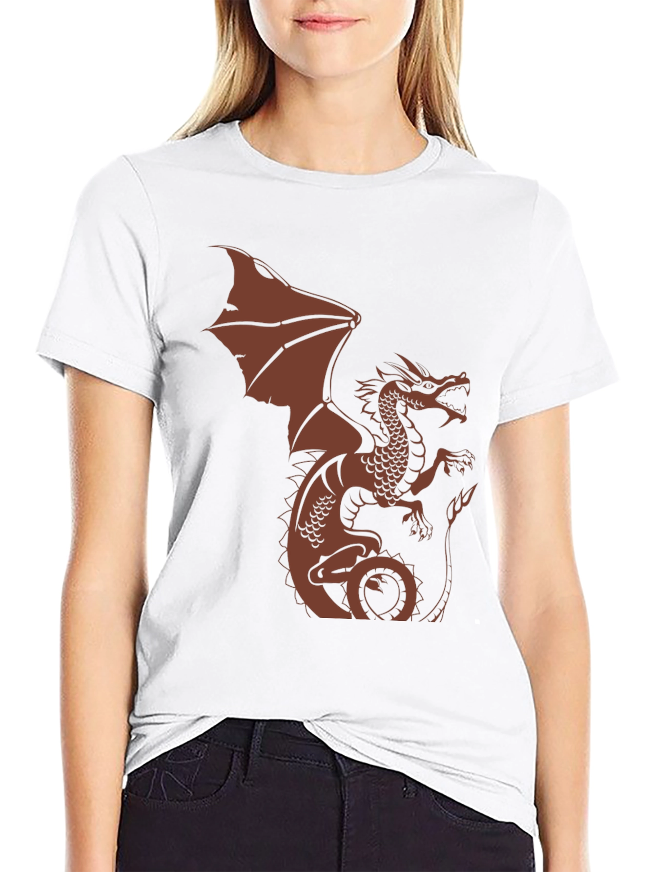 Dragon Graphic Print Mens Black T-Shirt