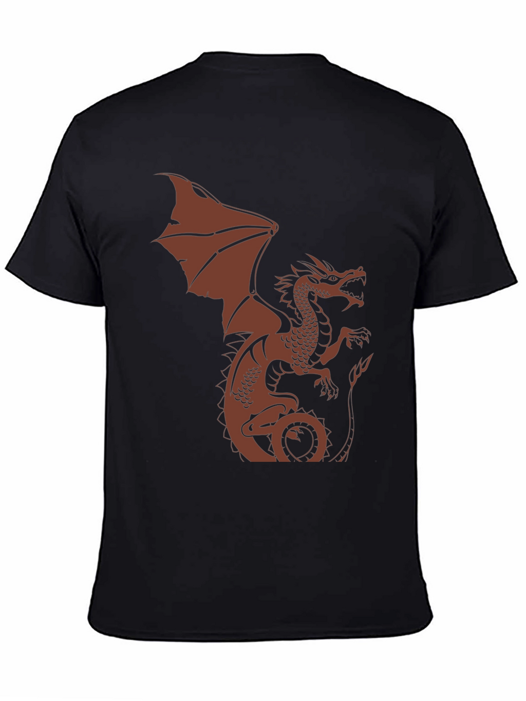 Dragon Graphic Print Mens Black T-Shirt