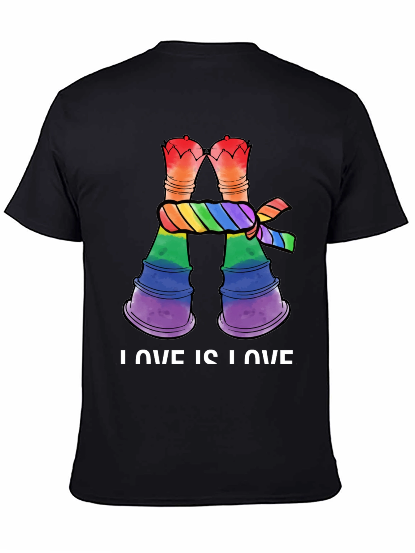 Love Is Love LGBT Rainbow Chess Rook T-Shirt