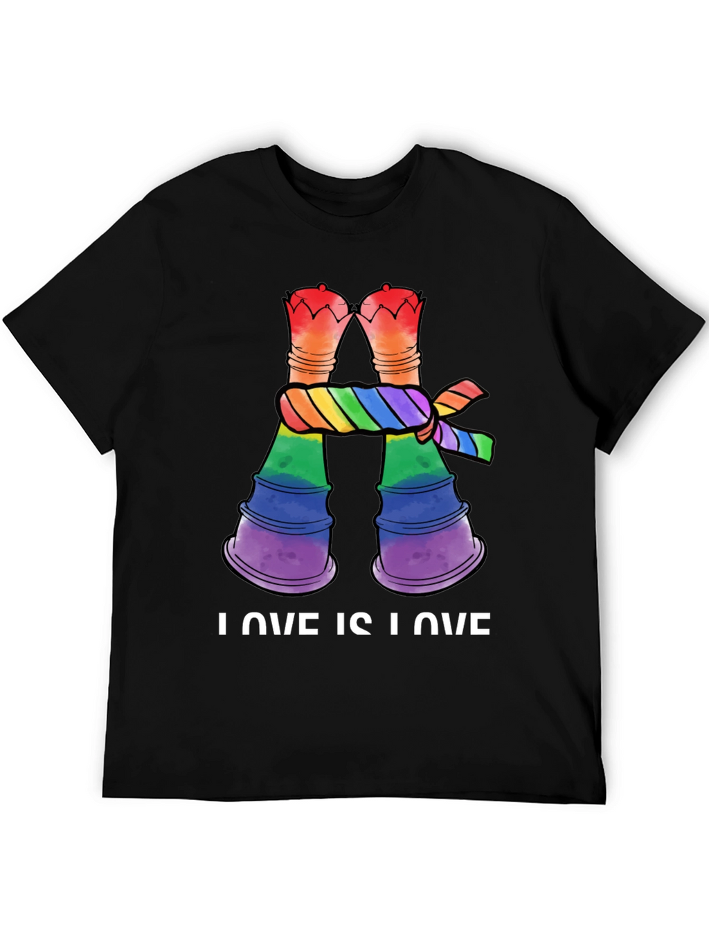 Love Is Love LGBT Rainbow Chess Rook T-Shirt