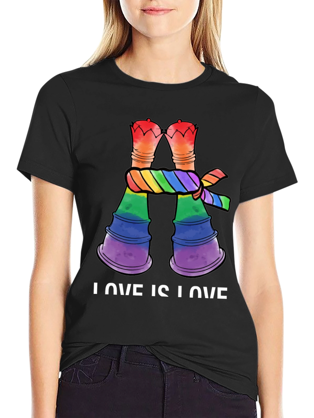 Love Is Love LGBT Rainbow Chess Rook T-Shirt