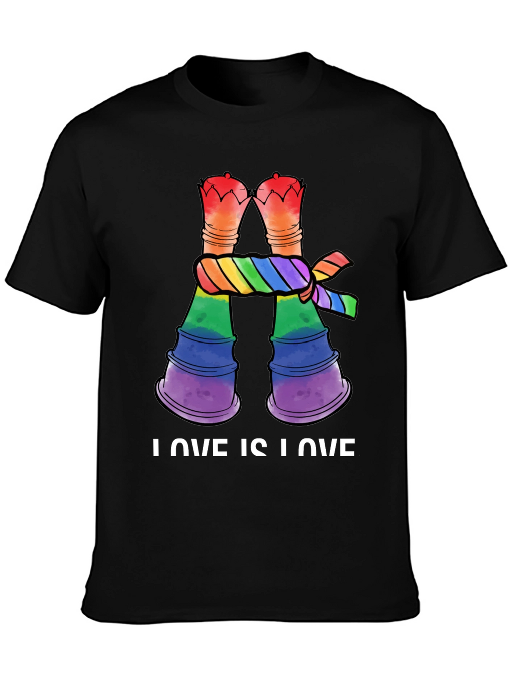 Love Is Love LGBT Rainbow Chess Rook T-Shirt