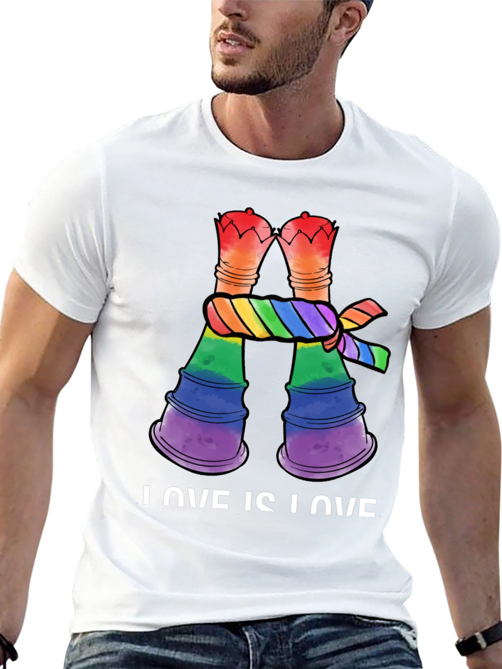 Love Is Love LGBT Rainbow Chess Rook T-Shirt