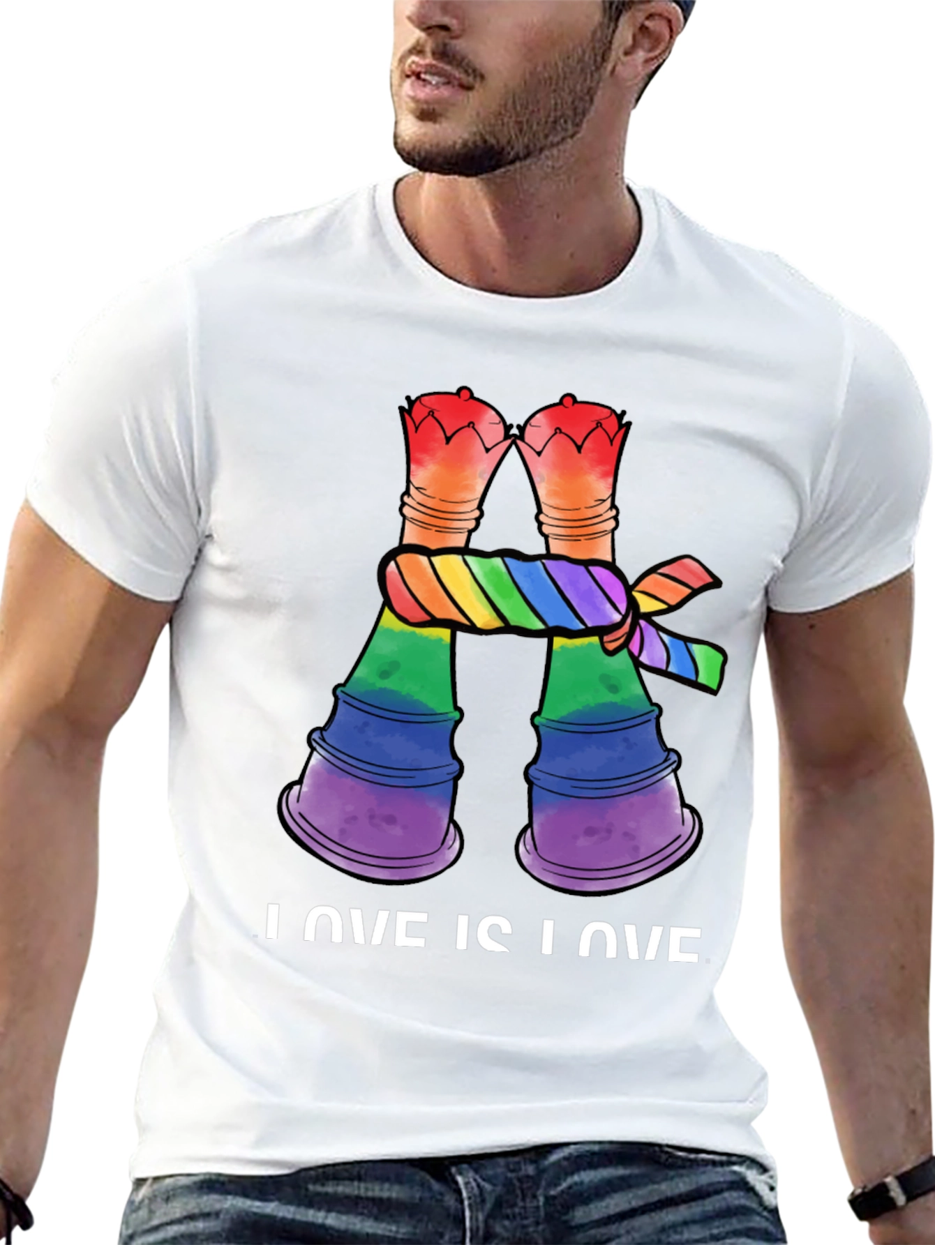 Love Is Love LGBT Rainbow Chess Rook T-Shirt