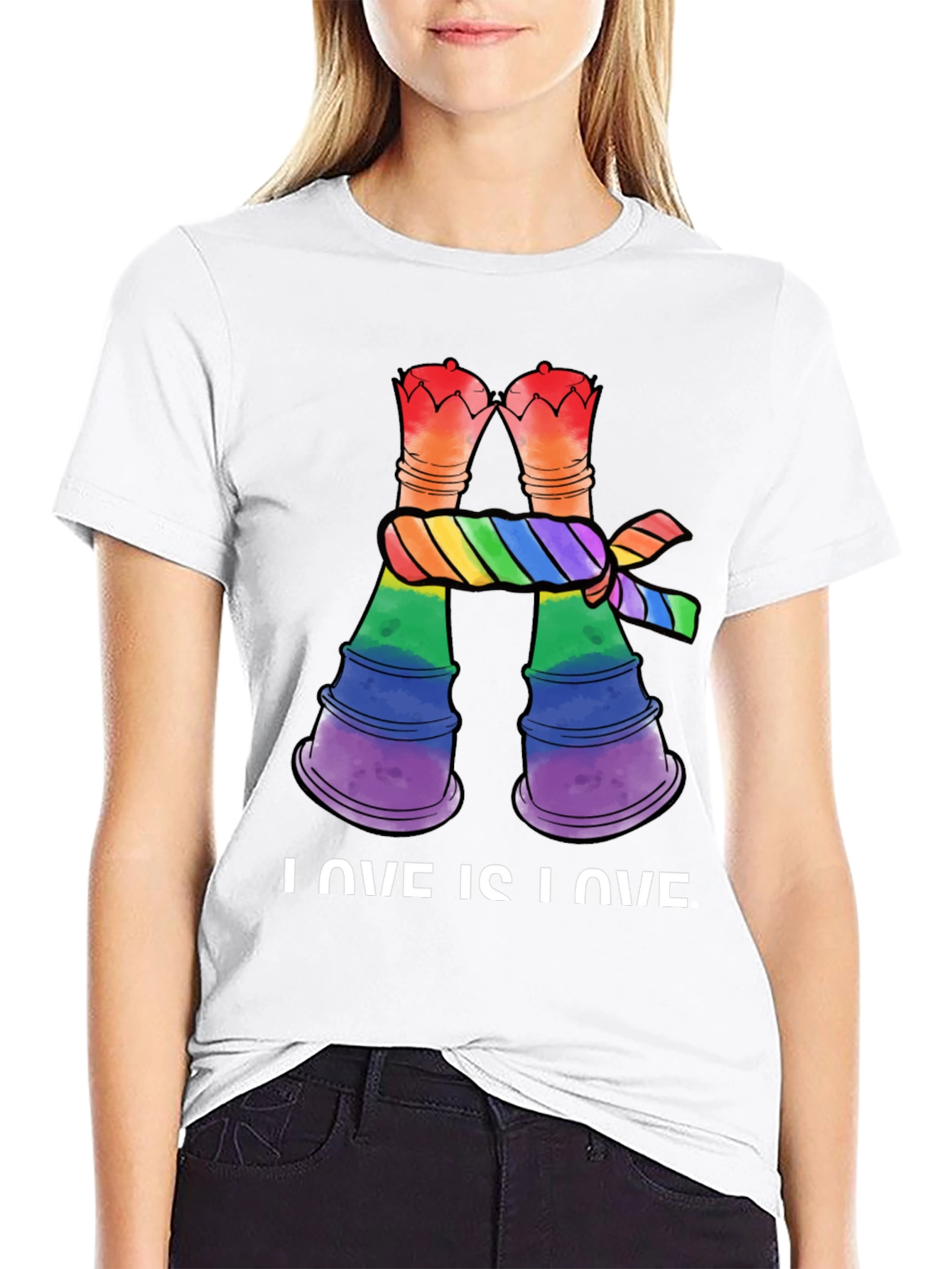 Love Is Love LGBT Rainbow Chess Rook T-Shirt