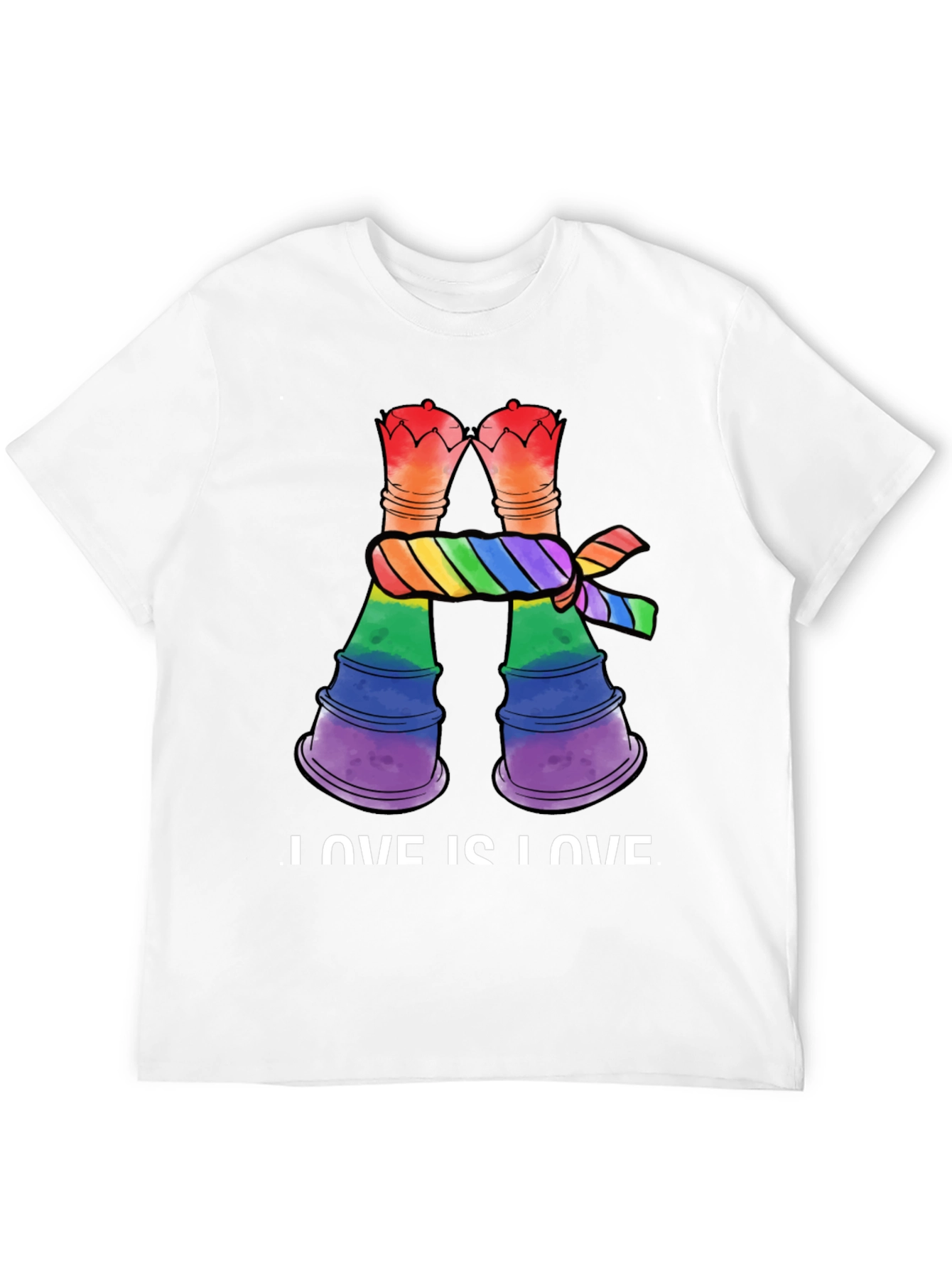 Love Is Love LGBT Rainbow Chess Rook T-Shirt