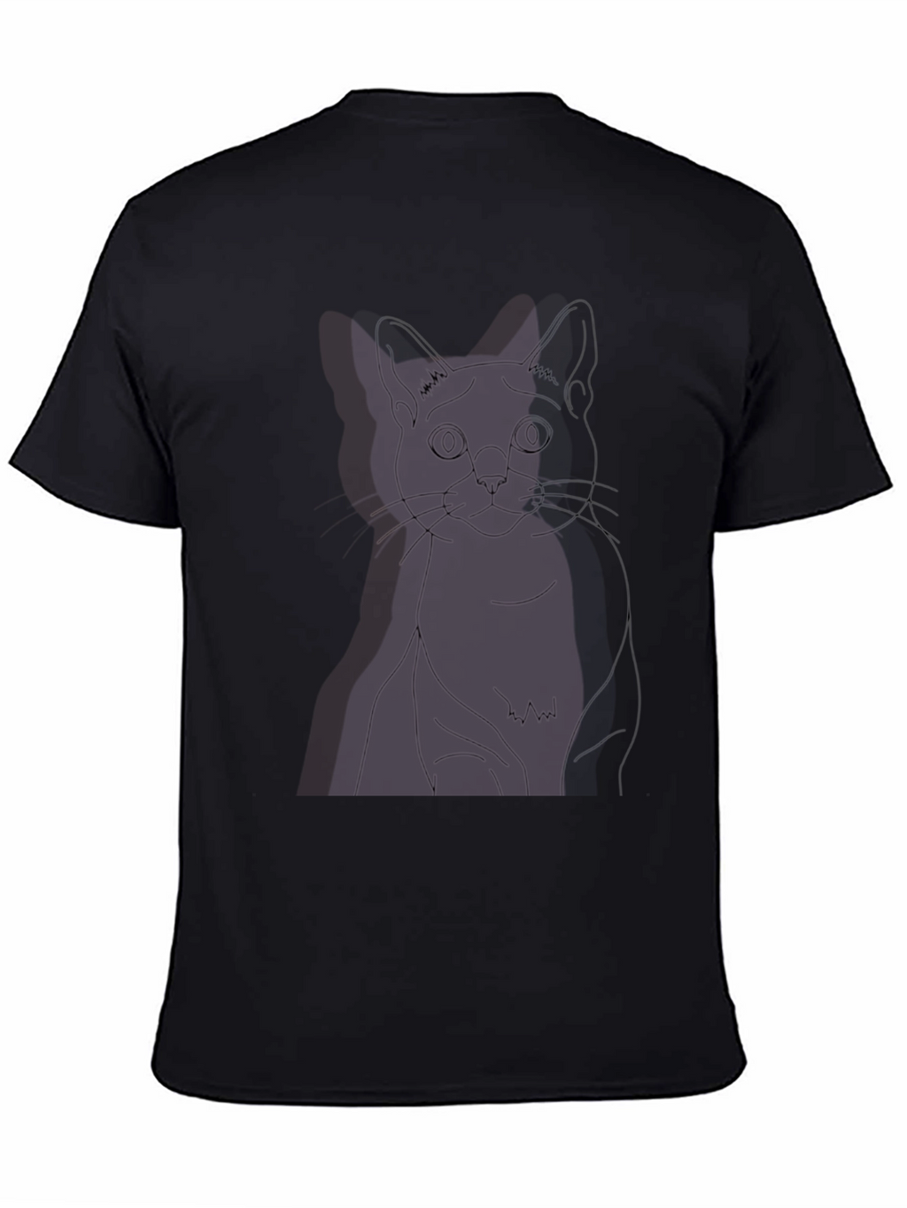 Black Cat Outline Tee - Unisex Graphic T-Shirt