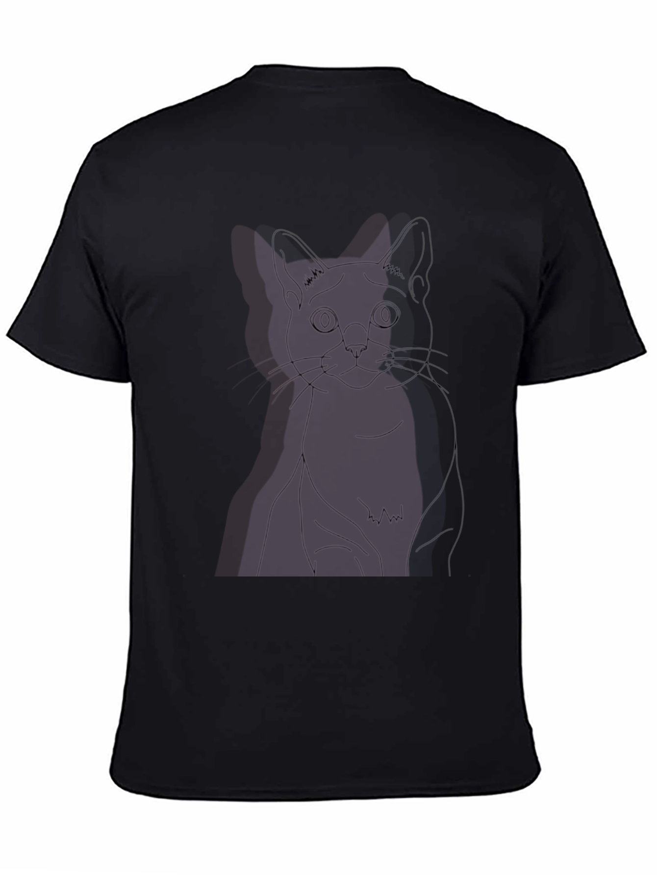 Black Cat Outline Tee - Unisex Graphic T-Shirt