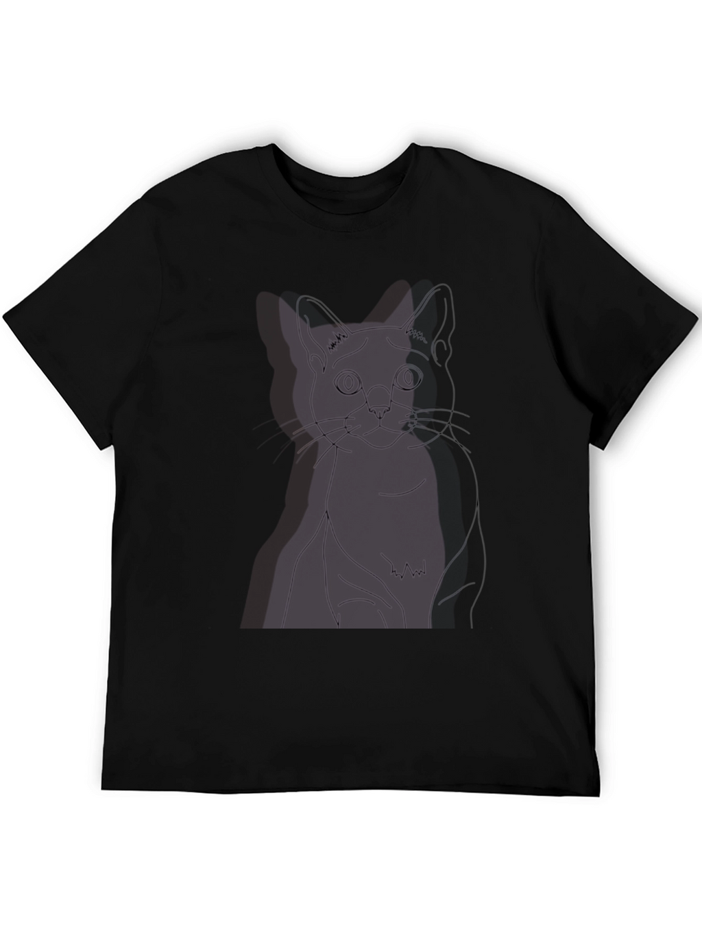 Black Cat Outline Tee - Unisex Graphic T-Shirt