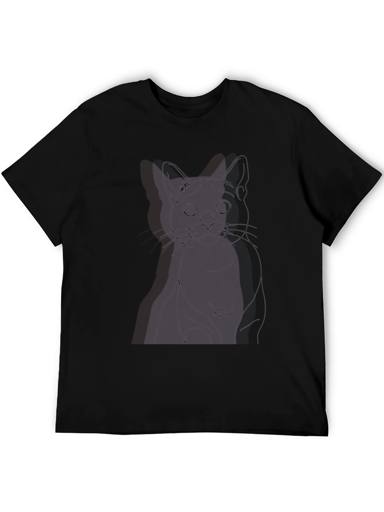 Black Cat Outline Tee - Unisex Graphic T-Shirt