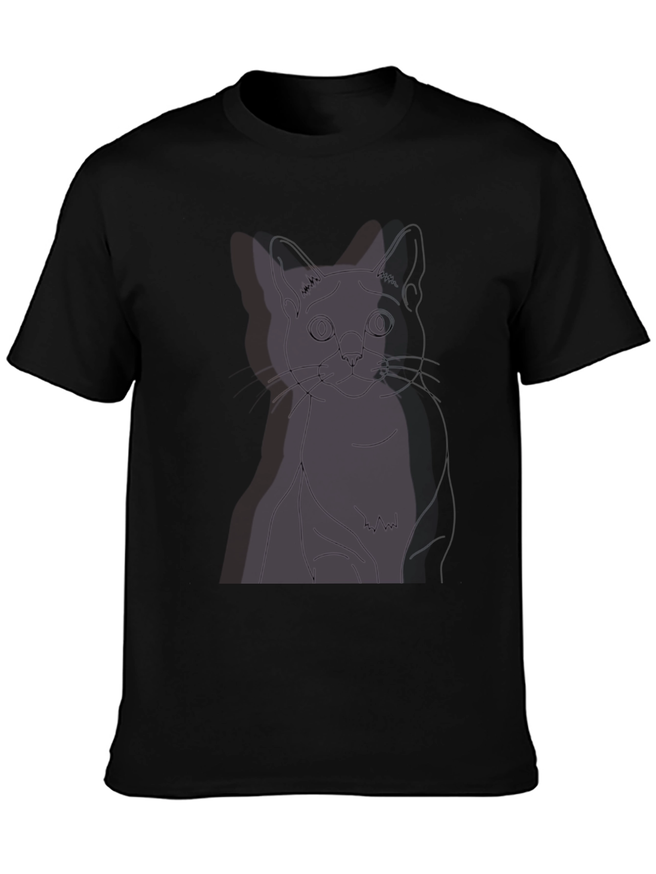 Black Cat Outline Tee - Unisex Graphic T-Shirt