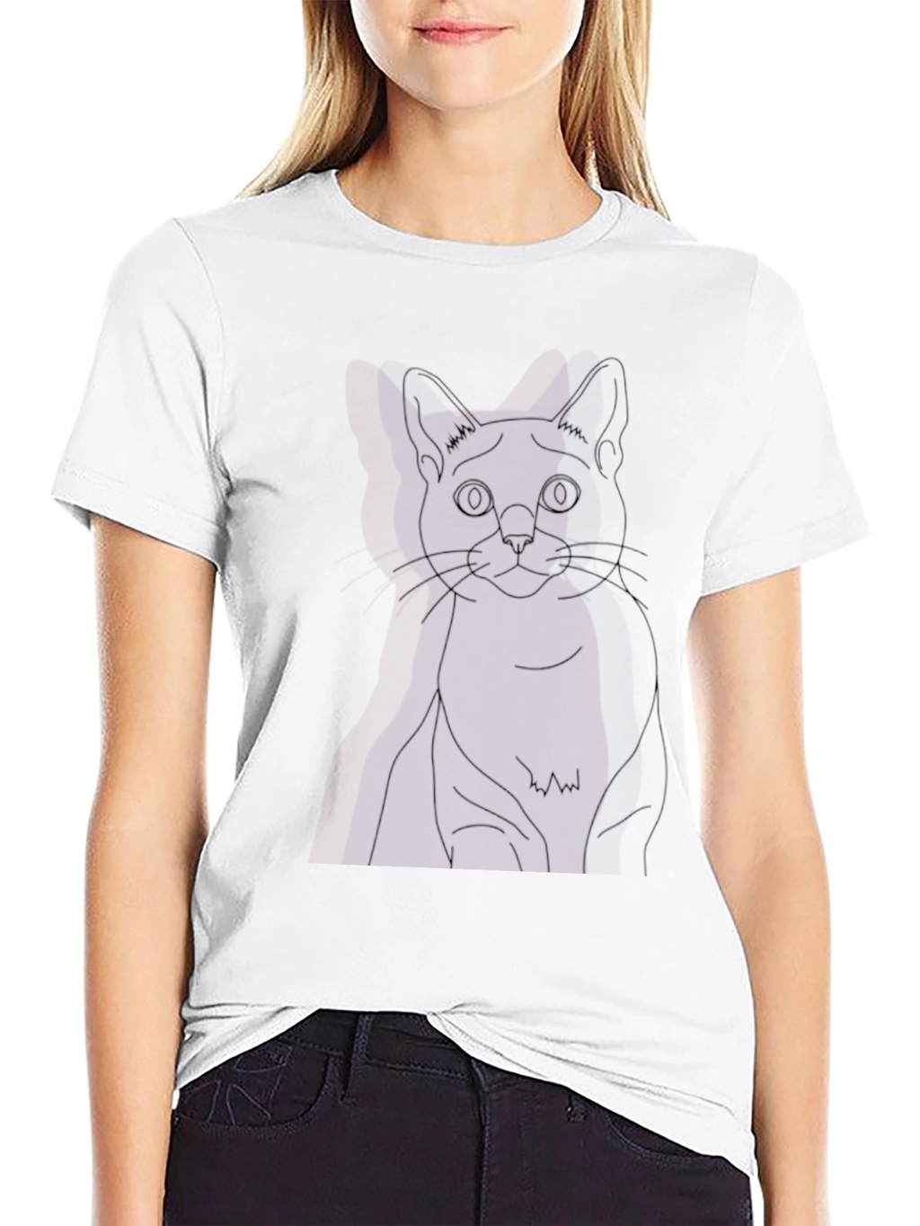 Black Cat Outline Tee - Unisex Graphic T-Shirt