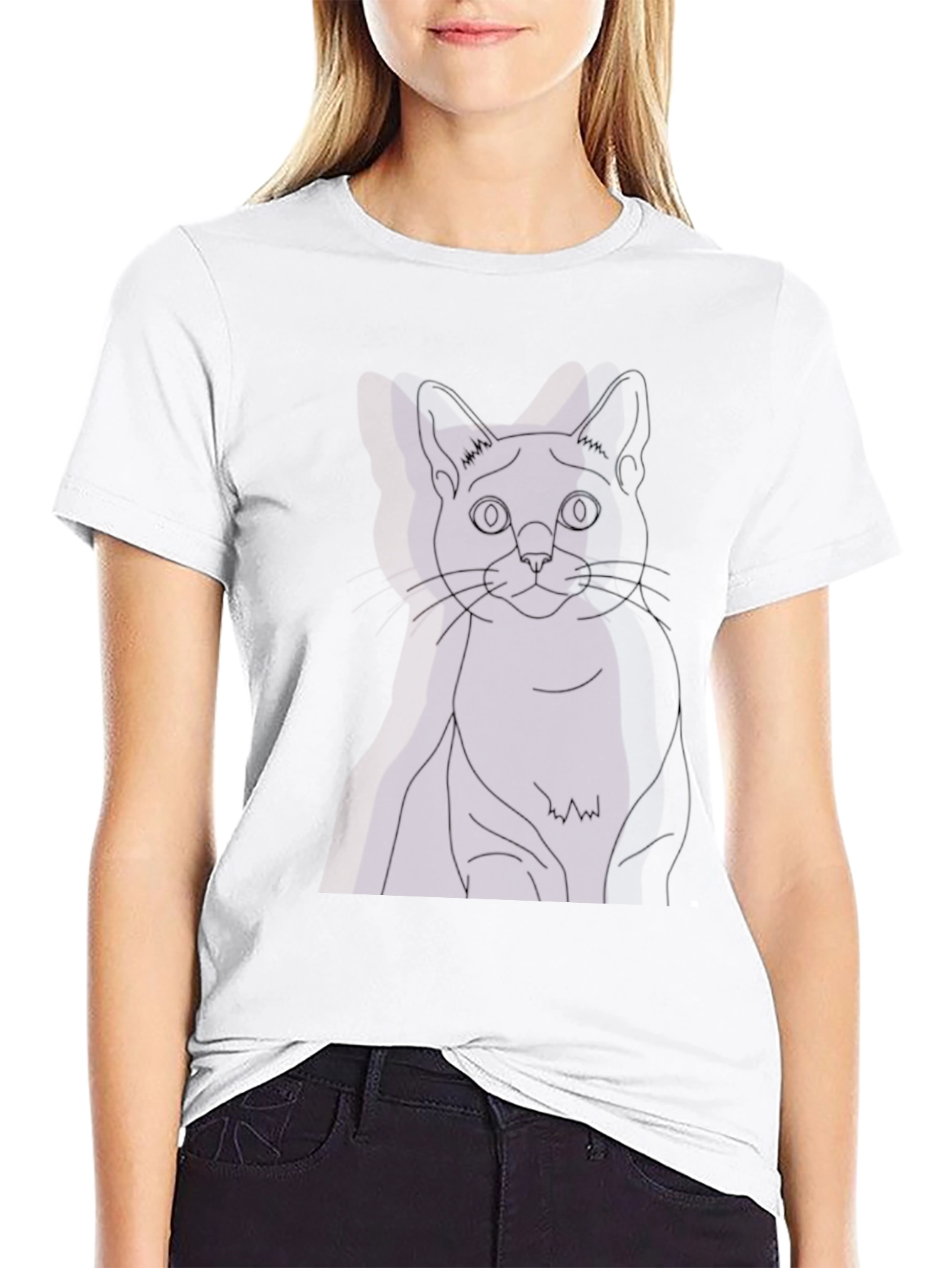Black Cat Outline Tee - Unisex Graphic T-Shirt