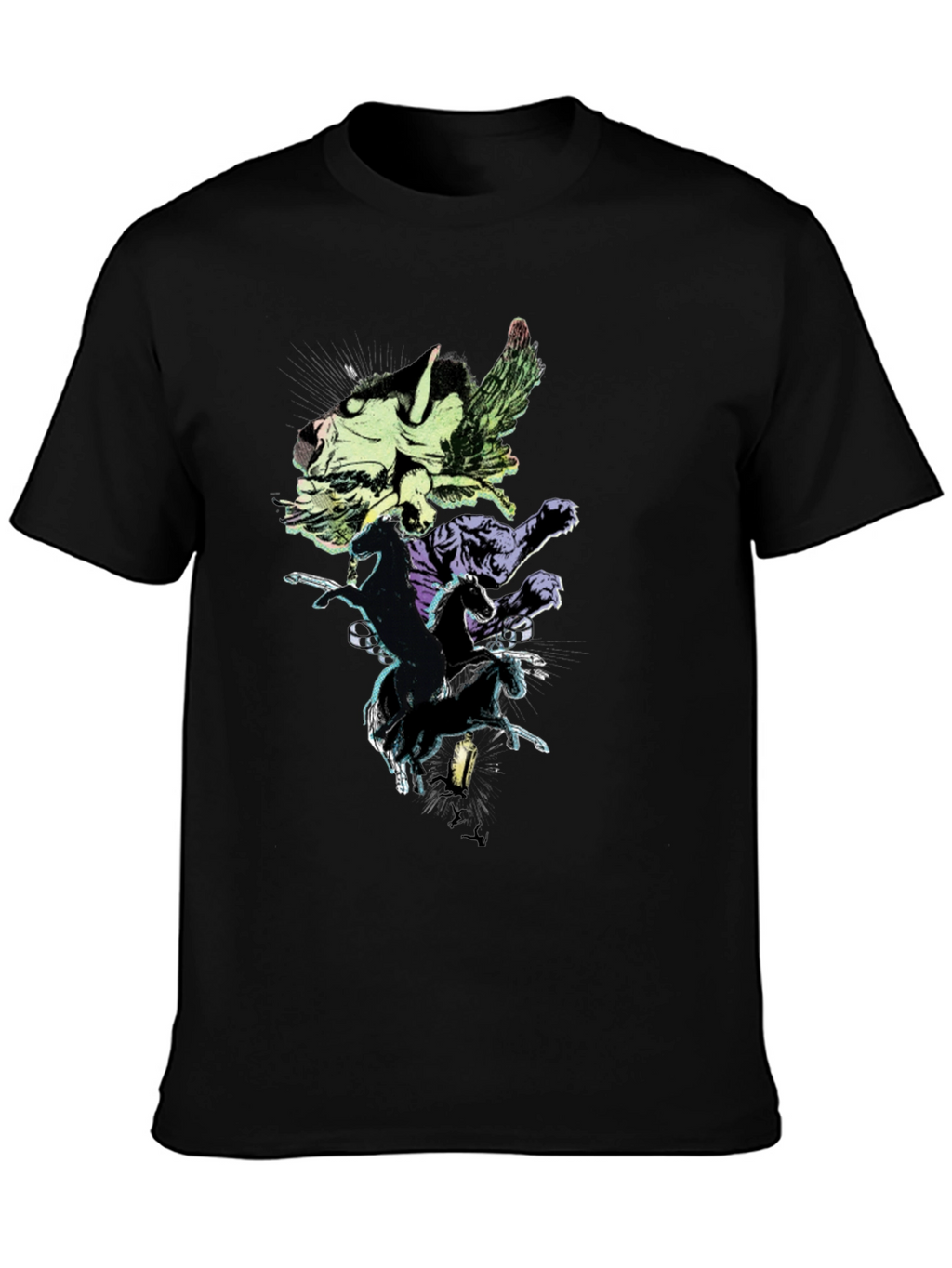 Mythical Creatures Graphic Tee - Black