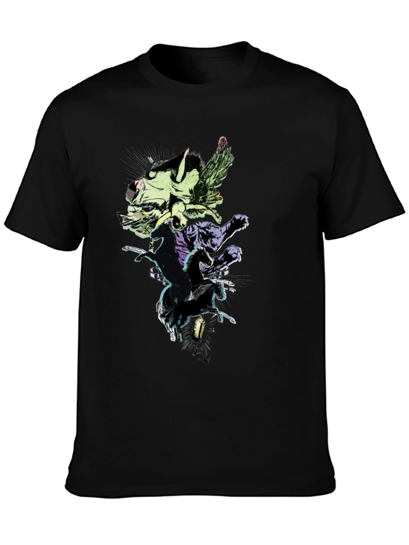 Mythical Creatures Graphic Tee - Black