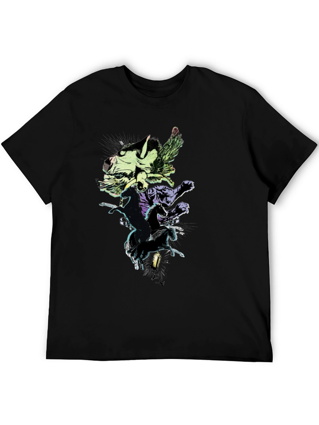 Mythical Creatures Graphic Tee - Black