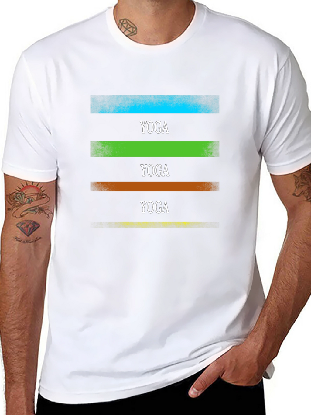 Yoga Stripe Graphic T-Shirt