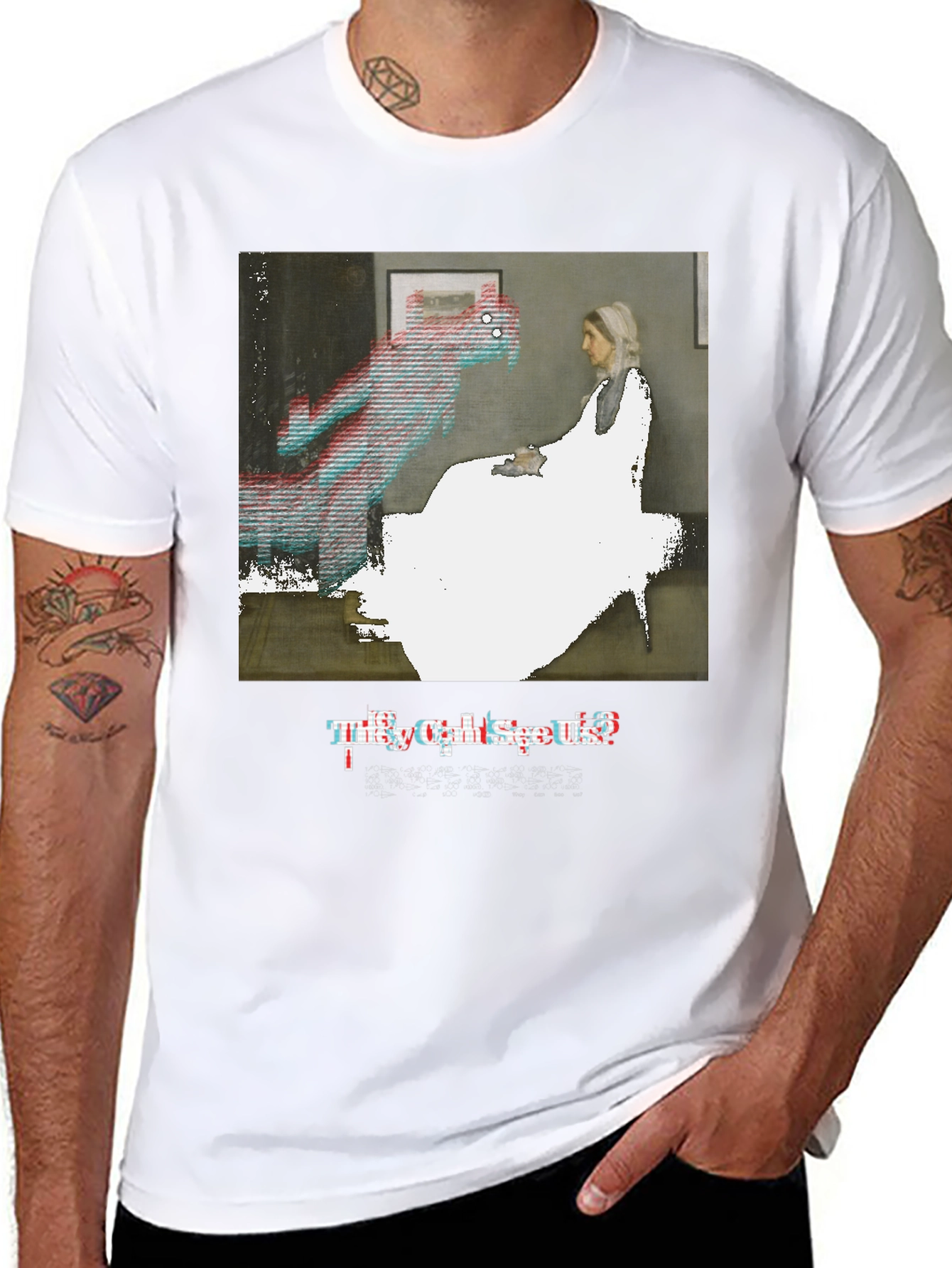 Artistic Graphic Tee: They Can See Us