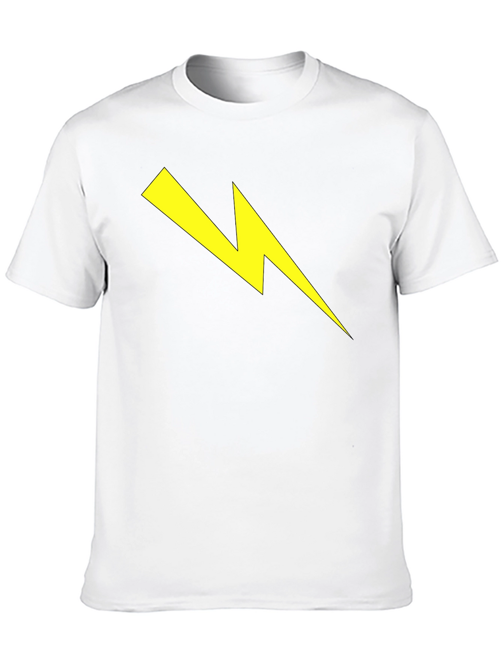 Black T-Shirt with Yellow Lightning Bolt Graphic