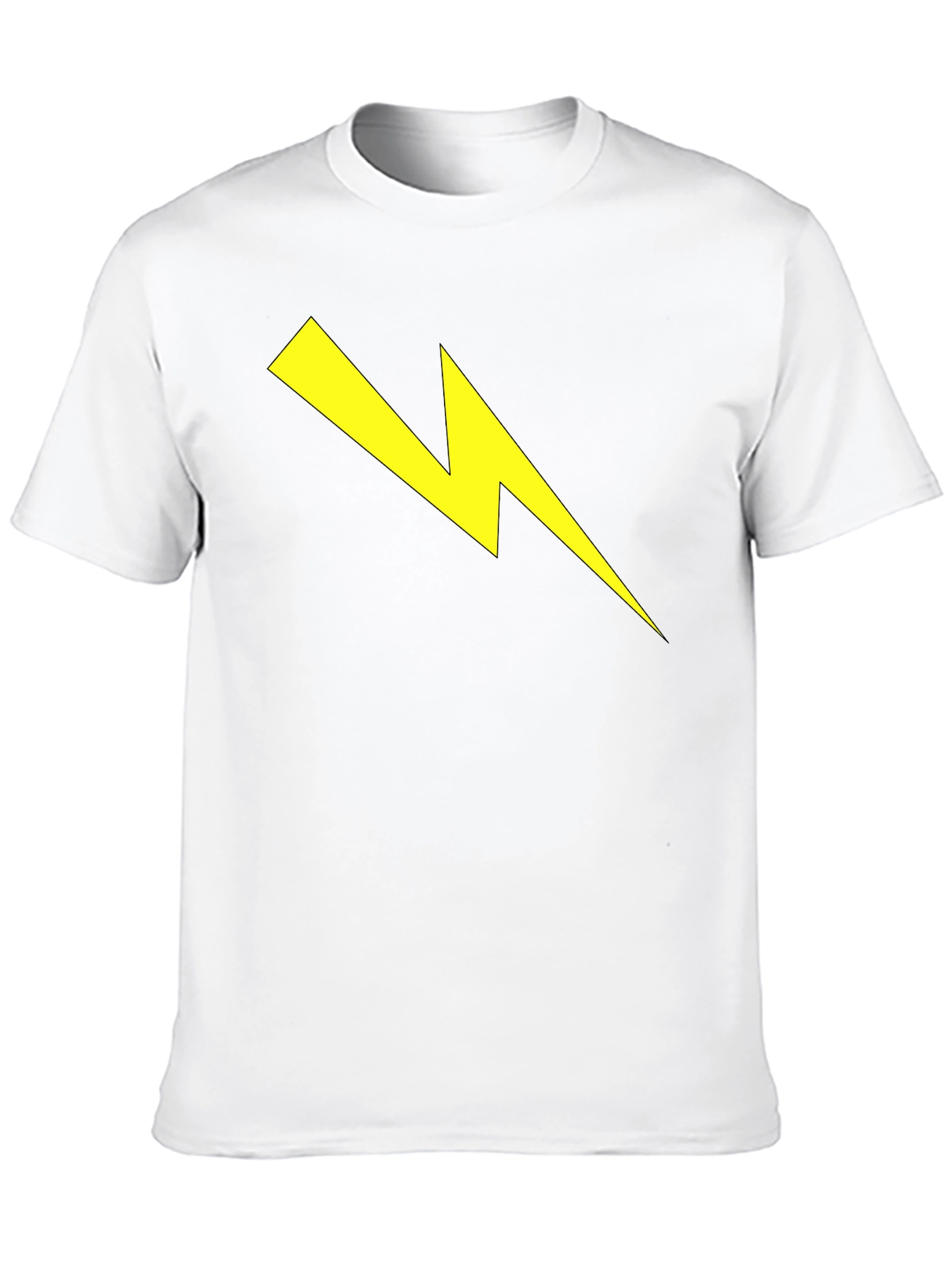 Black T-Shirt with Yellow Lightning Bolt Graphic
