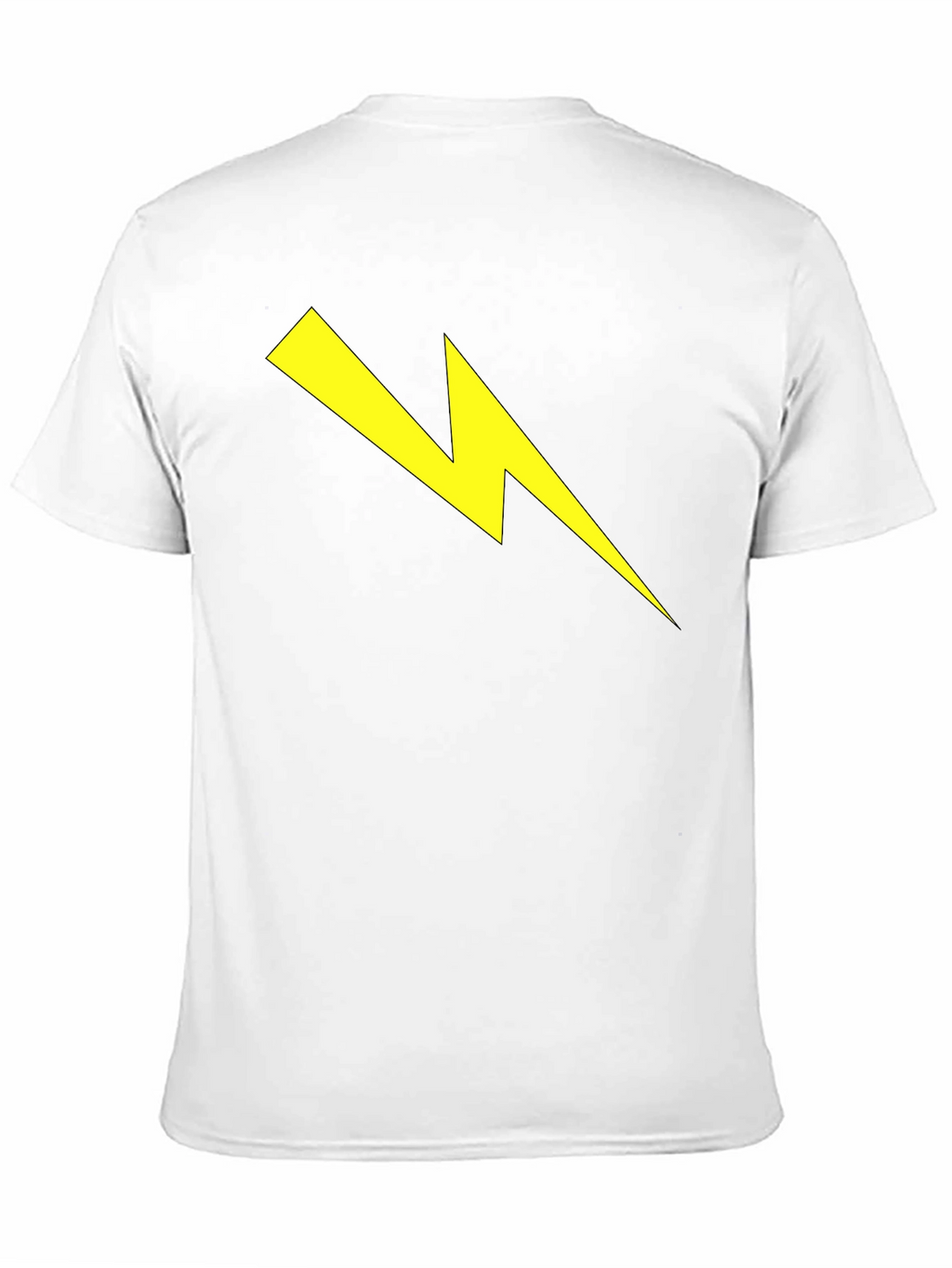Black T-Shirt with Yellow Lightning Bolt Graphic